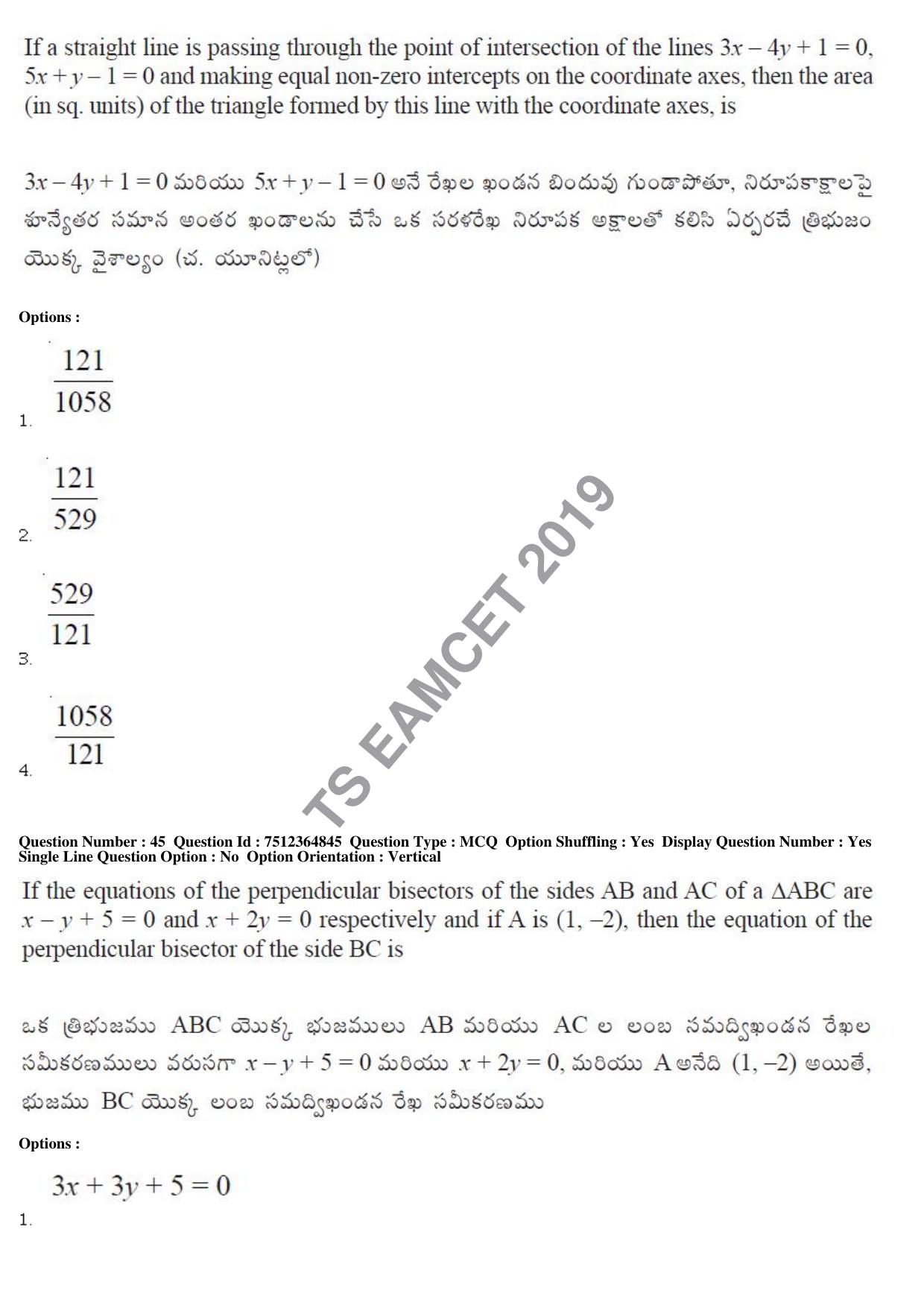 TS EAMCET 2019 Engineering Question Paper with Key (4 May 2019 Afternoon) - Page 35