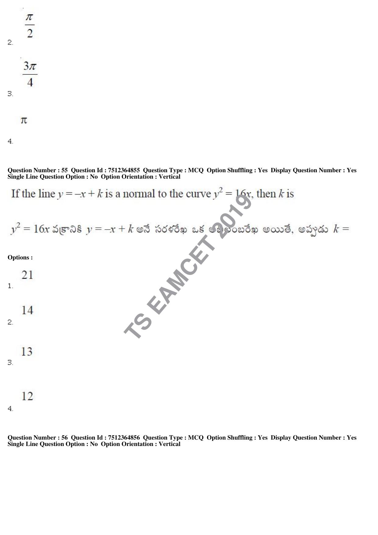 TS EAMCET 2019 Engineering Question Paper with Key (4 May 2019 Afternoon) - Page 43