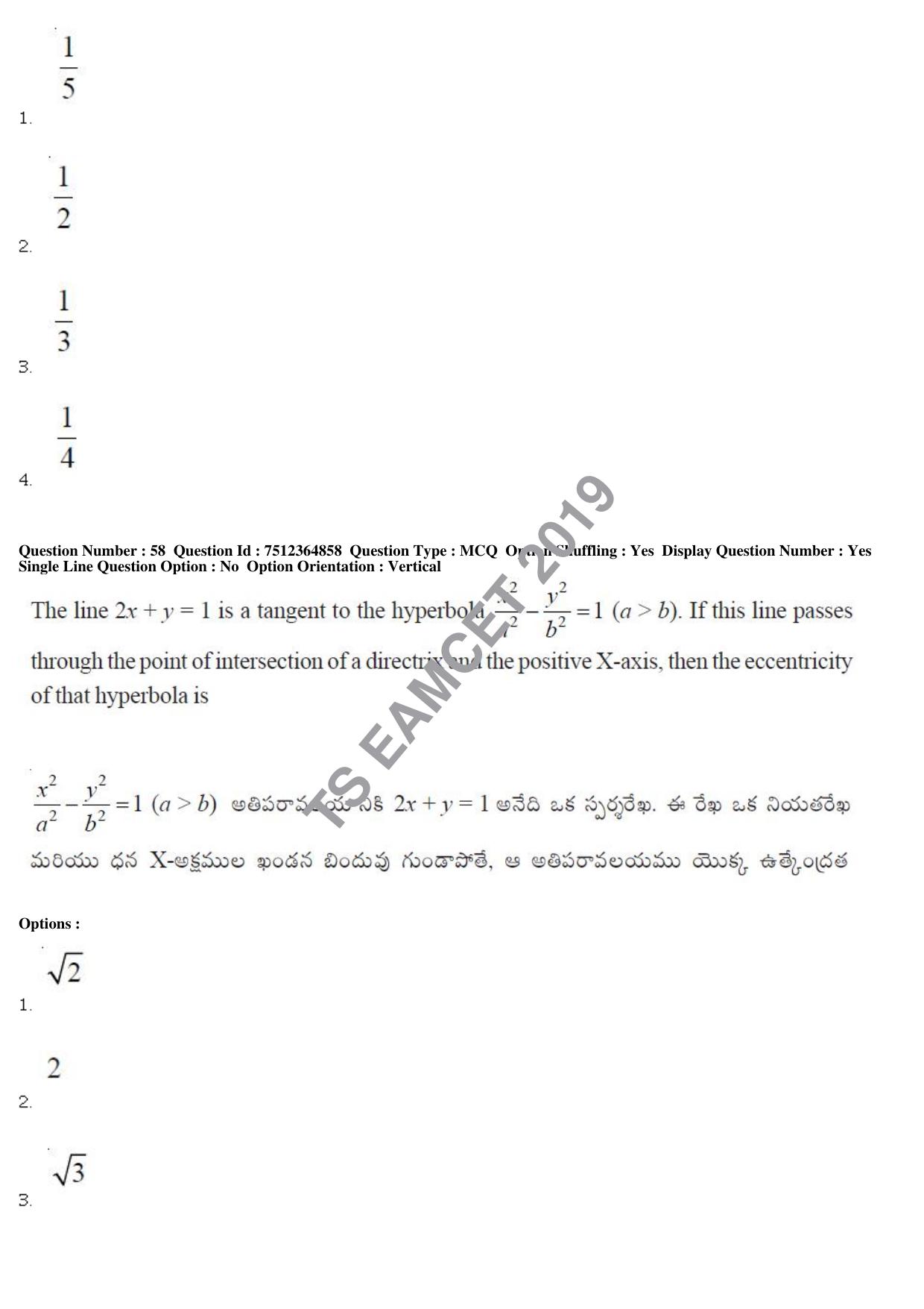 TS EAMCET 2019 Engineering Question Paper with Key (4 May 2019 Afternoon) - Page 45