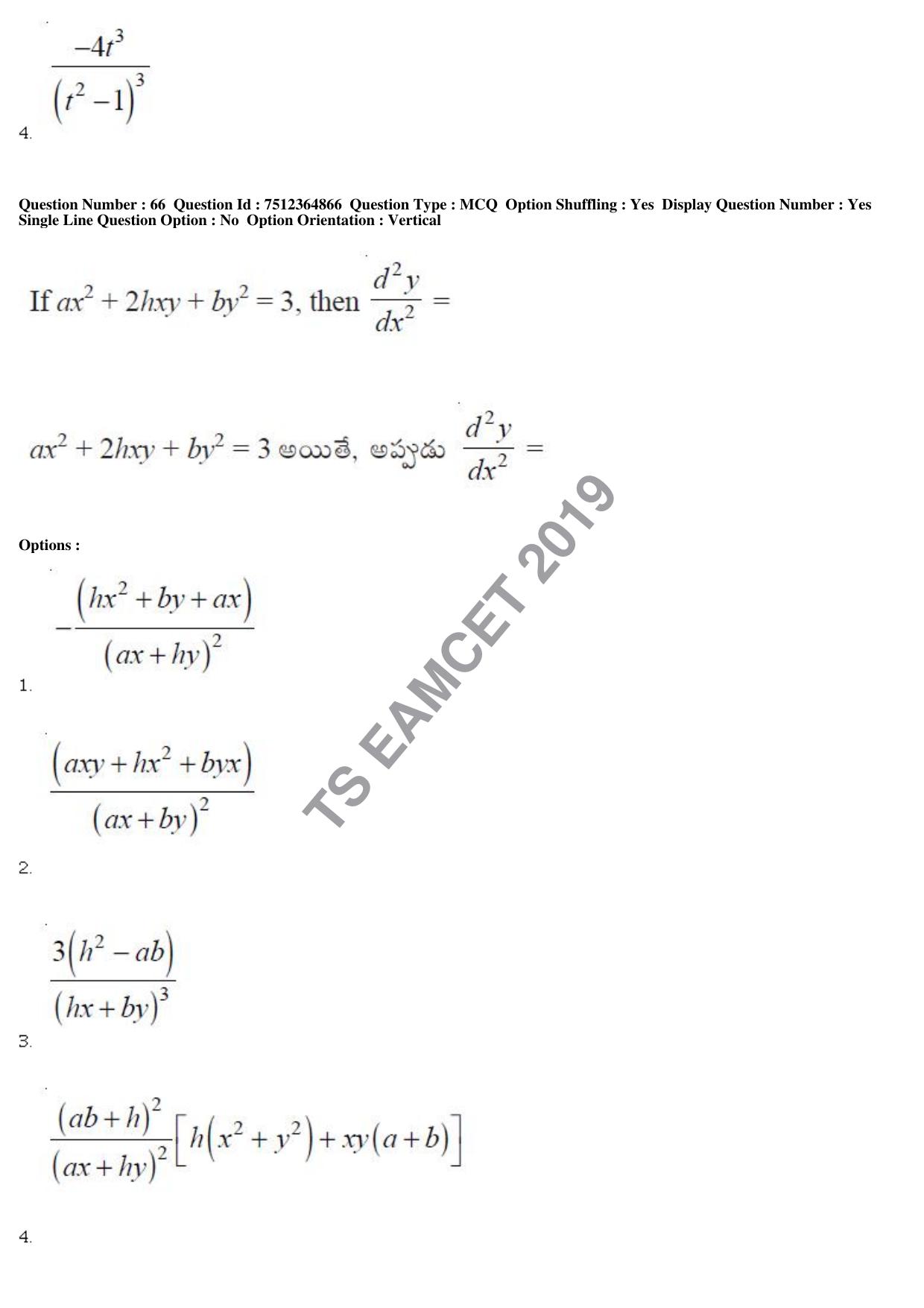 TS EAMCET 2019 Engineering Question Paper with Key (4 May 2019 Afternoon) - Page 51