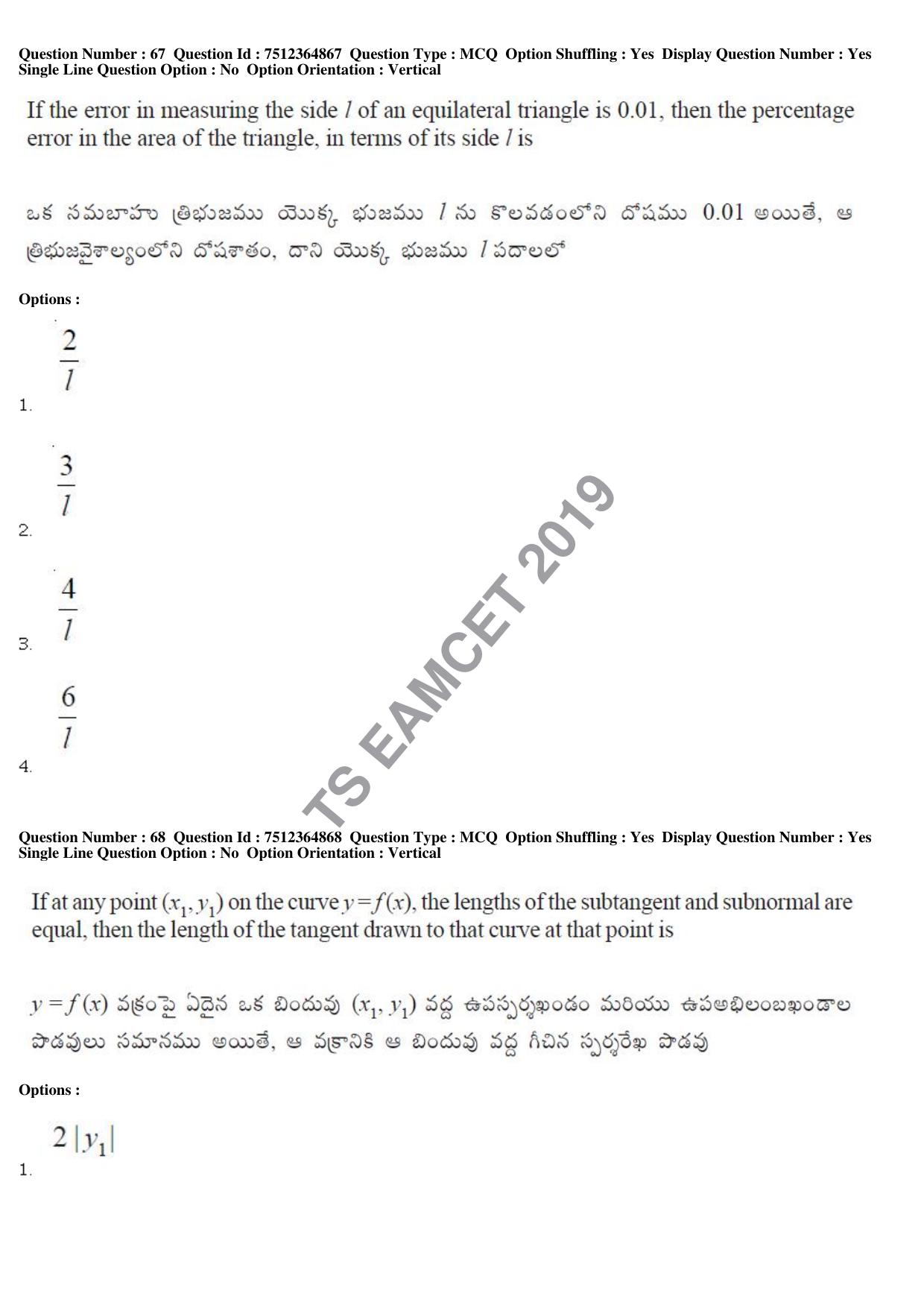 TS EAMCET 2019 Engineering Question Paper with Key (4 May 2019 Afternoon) - Page 52