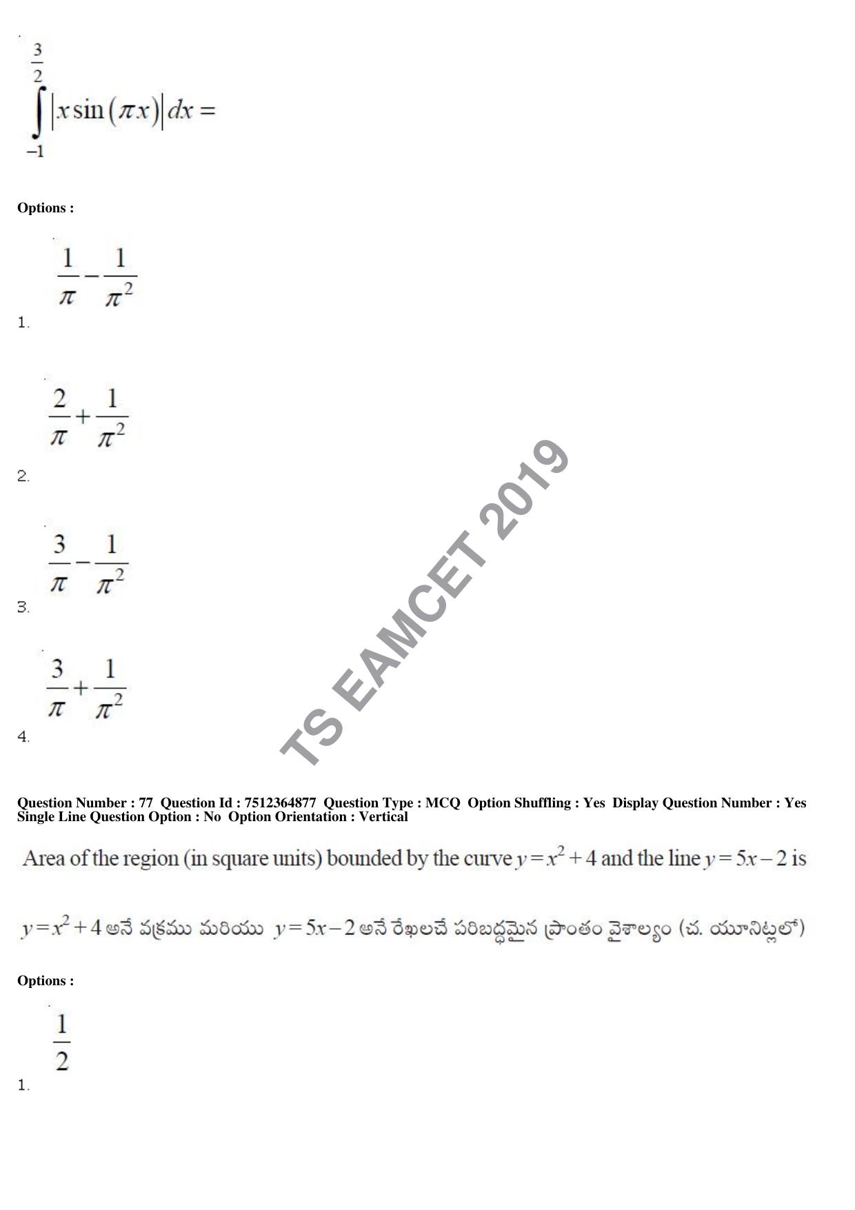 TS EAMCET 2019 Engineering Question Paper with Key (4 May 2019 Afternoon) - Page 58