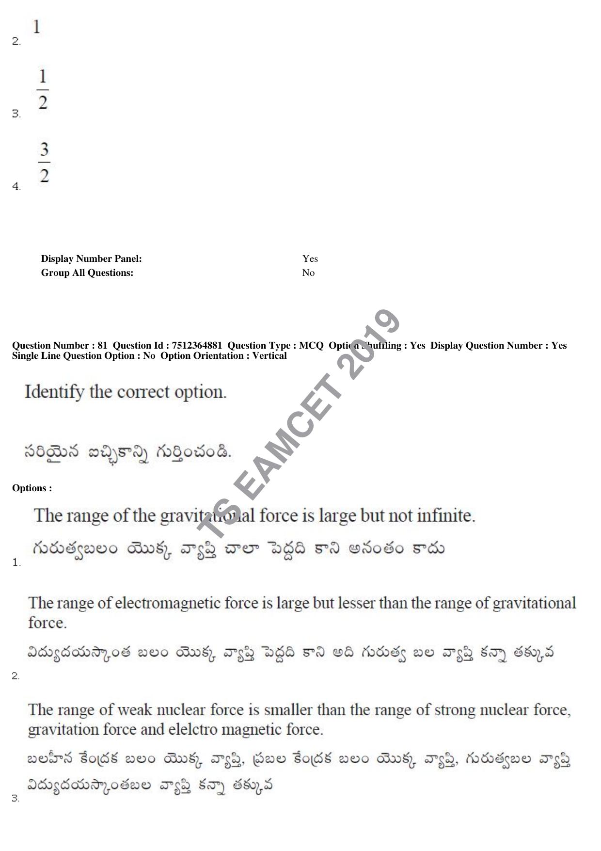 TS EAMCET 2019 Engineering Question Paper with Key (4 May 2019 Afternoon) - Page 61