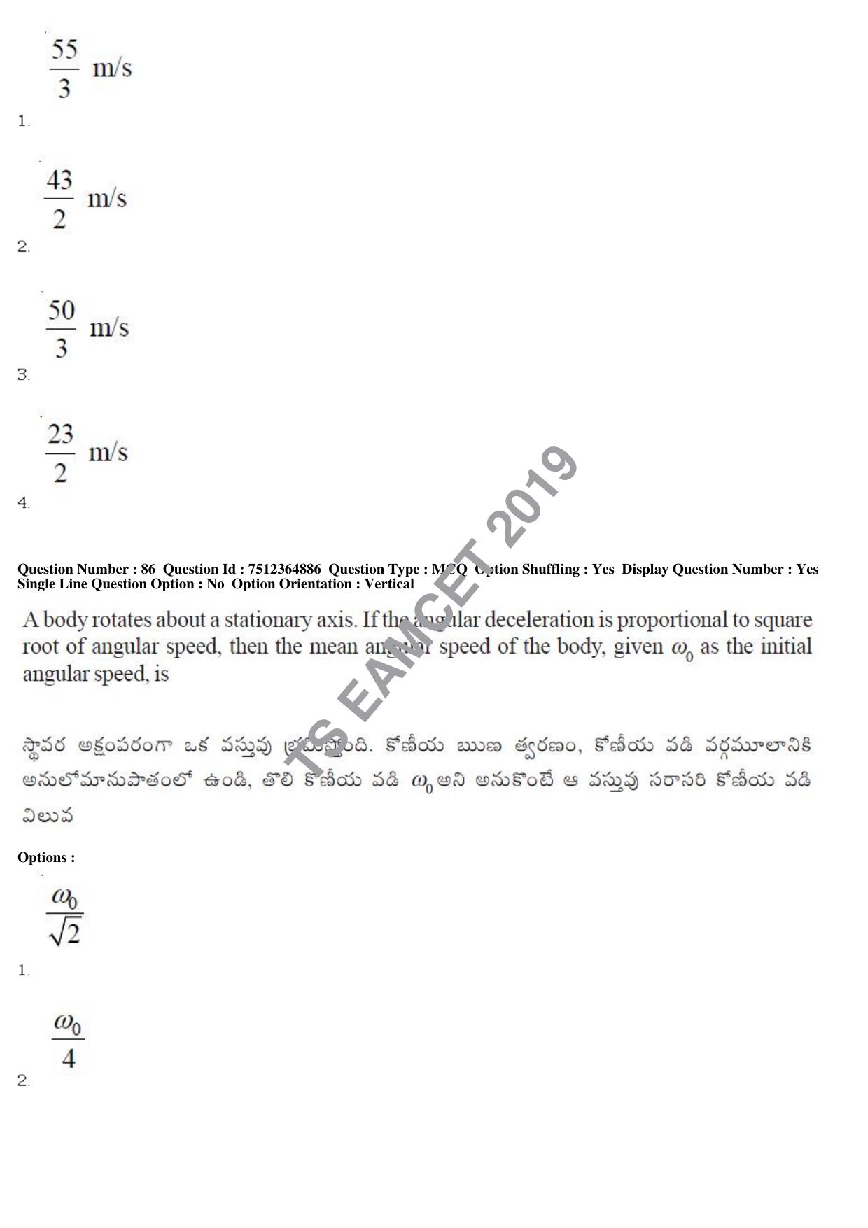 TS EAMCET 2019 Engineering Question Paper with Key (4 May 2019 Afternoon) - Page 65