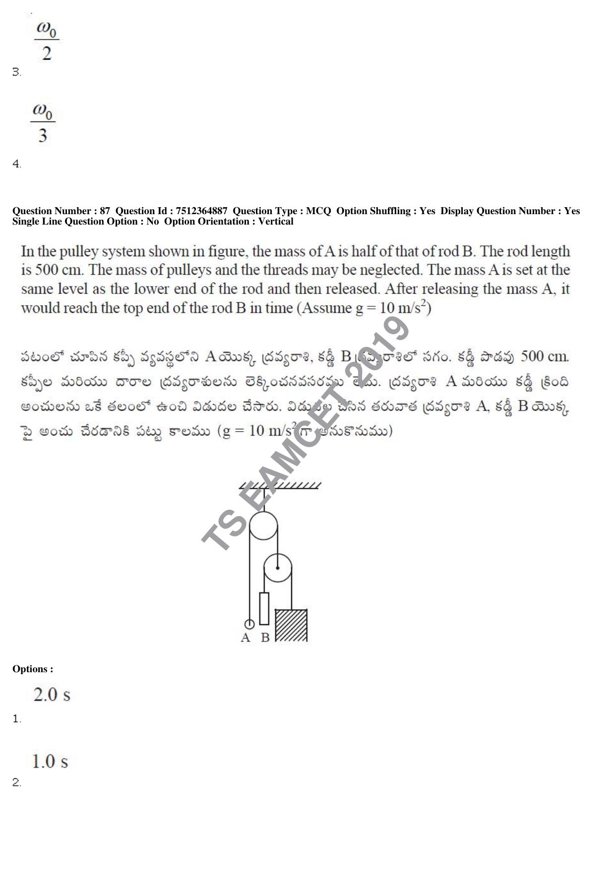 TS EAMCET 2019 Engineering Question Paper with Key (4 May 2019 Afternoon) - Page 66