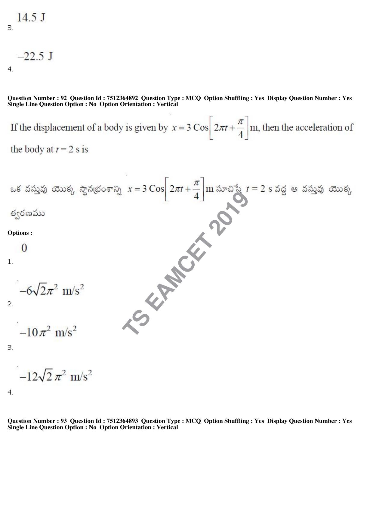 TS EAMCET 2019 Engineering Question Paper with Key (4 May 2019 Afternoon) - Page 70