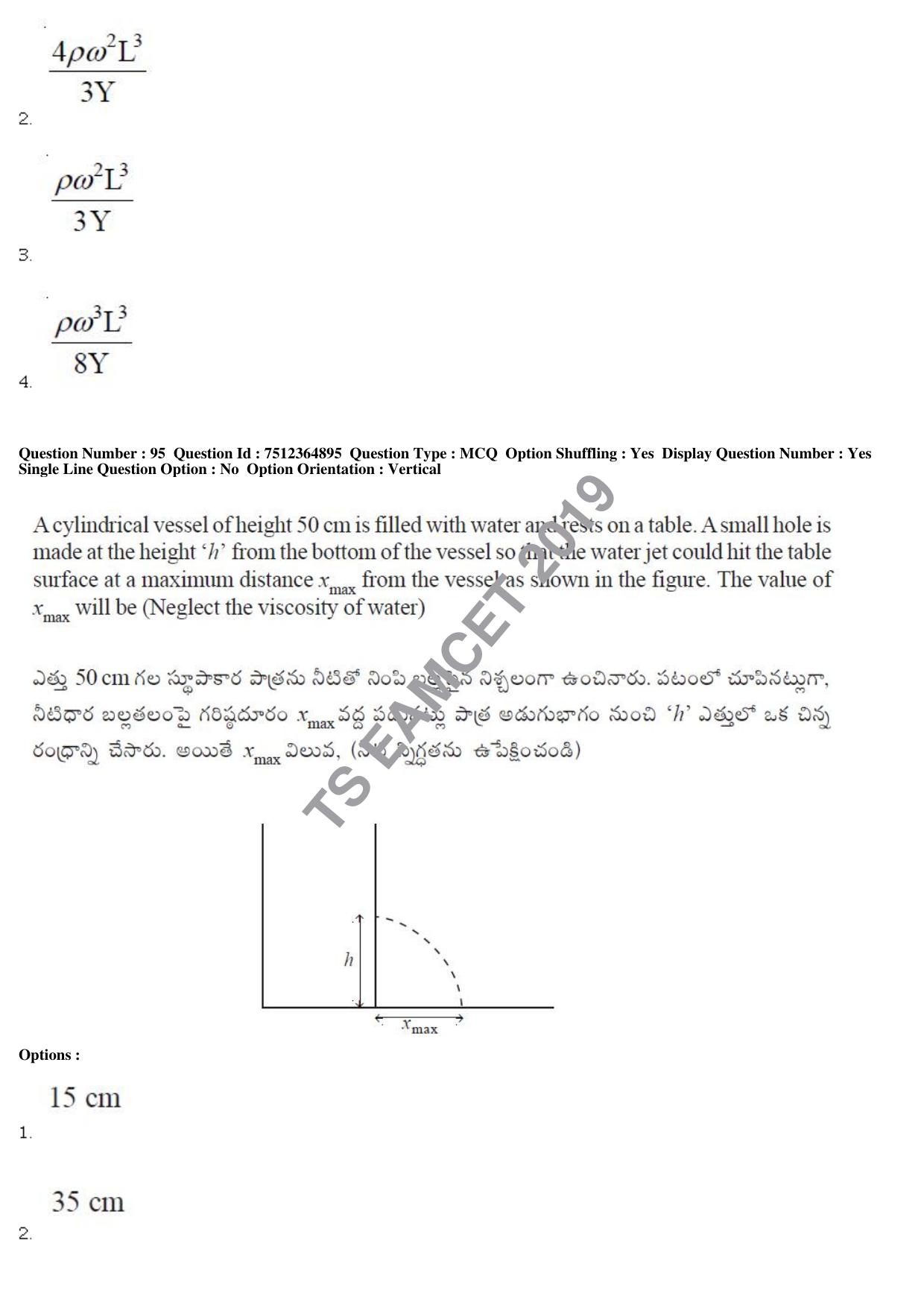 TS EAMCET 2019 Engineering Question Paper with Key (4 May 2019 Afternoon) - Page 72
