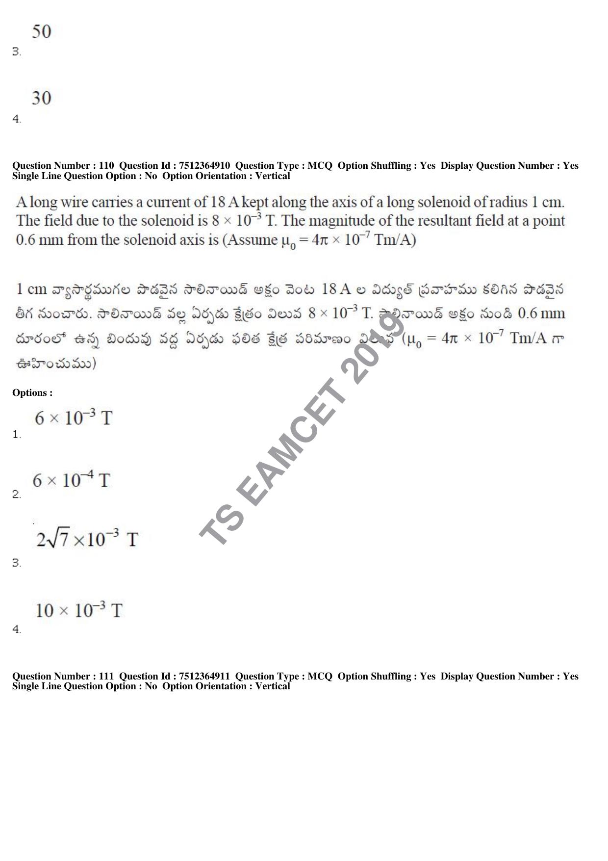 TS EAMCET 2019 Engineering Question Paper with Key (4 May 2019 Afternoon) - Page 83