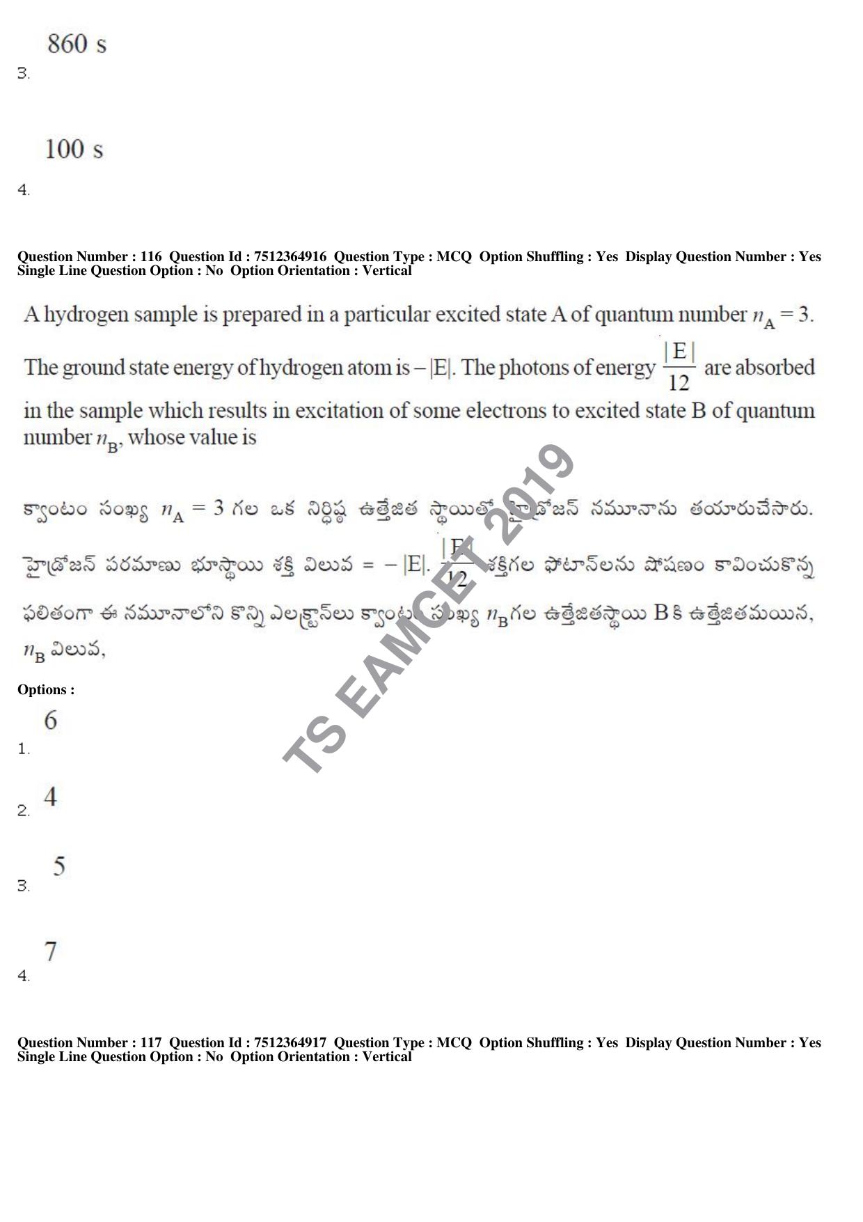 TS EAMCET 2019 Engineering Question Paper with Key (4 May 2019 Afternoon) - Page 87