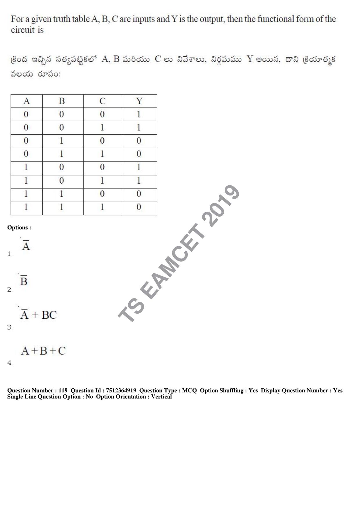 TS EAMCET 2019 Engineering Question Paper with Key (4 May 2019 Afternoon) - Page 89