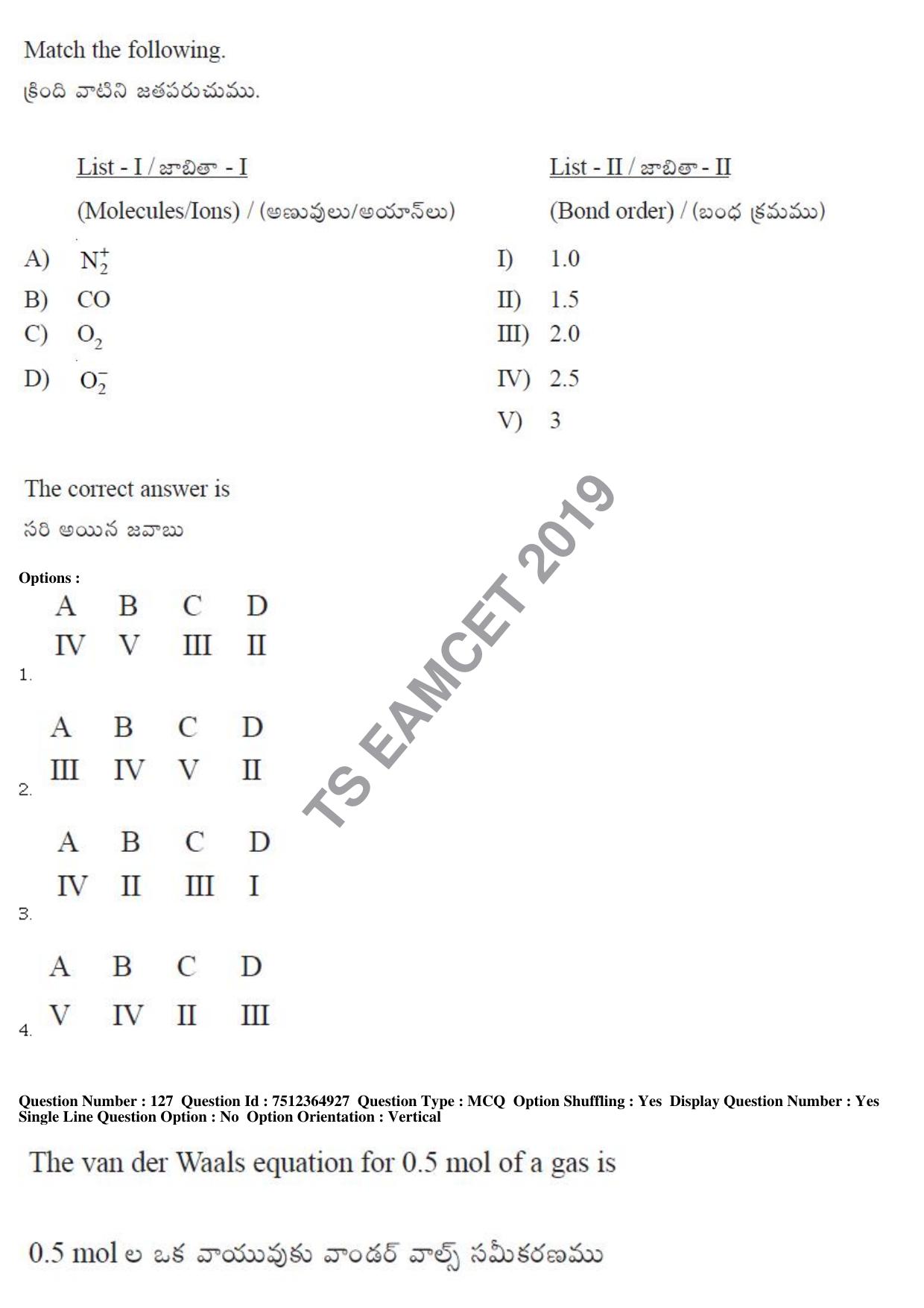 TS EAMCET 2019 Engineering Question Paper with Key (4 May 2019 Afternoon) - Page 95