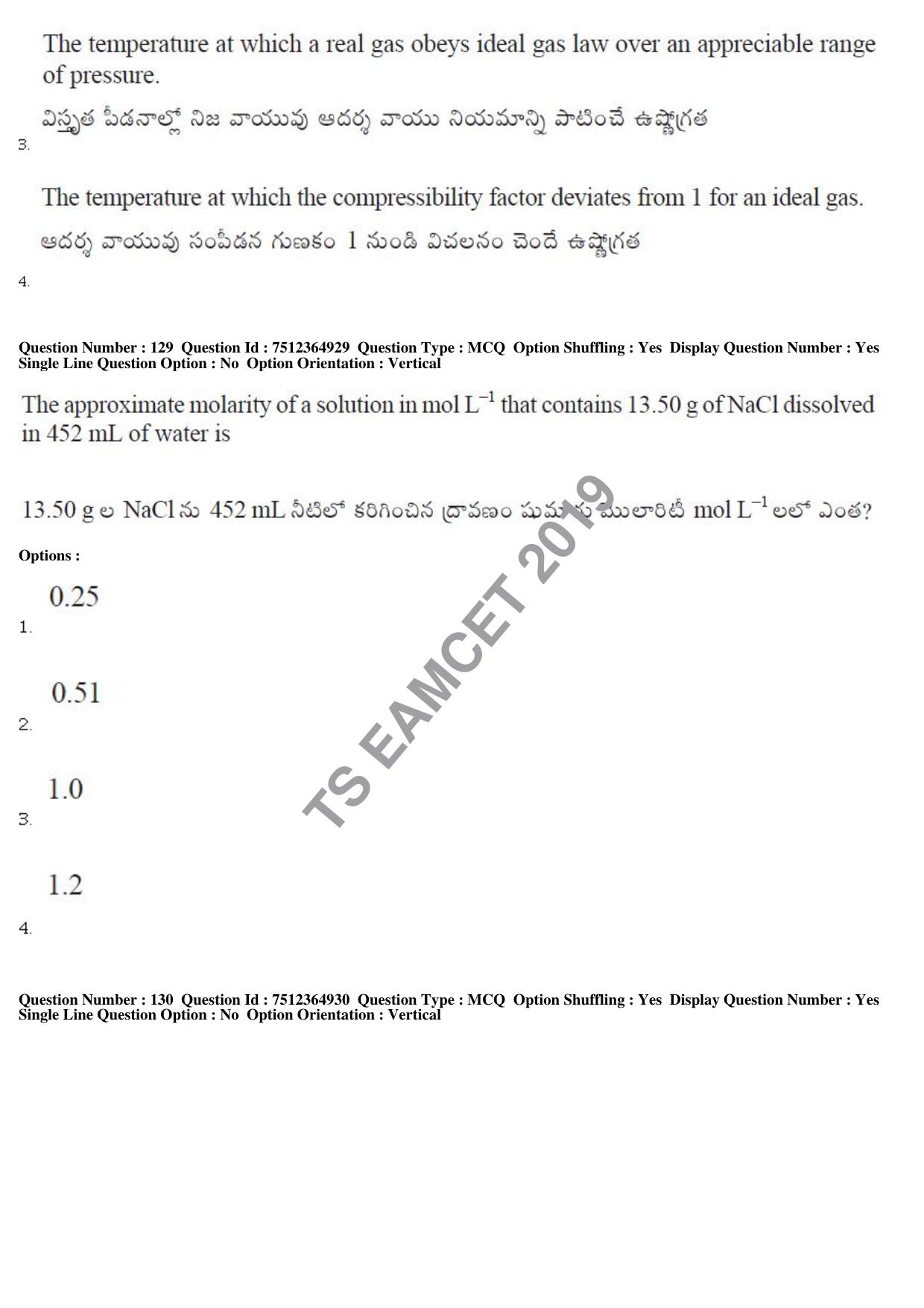 TS EAMCET 2019 Engineering Question Paper with Key (4 May 2019 Afternoon) - Page 97