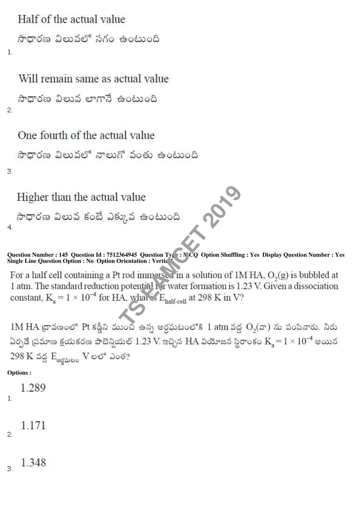 TS EAMCET 2019 Engineering Question Paper with Key (4 May 2019 Afternoon) - Page 108