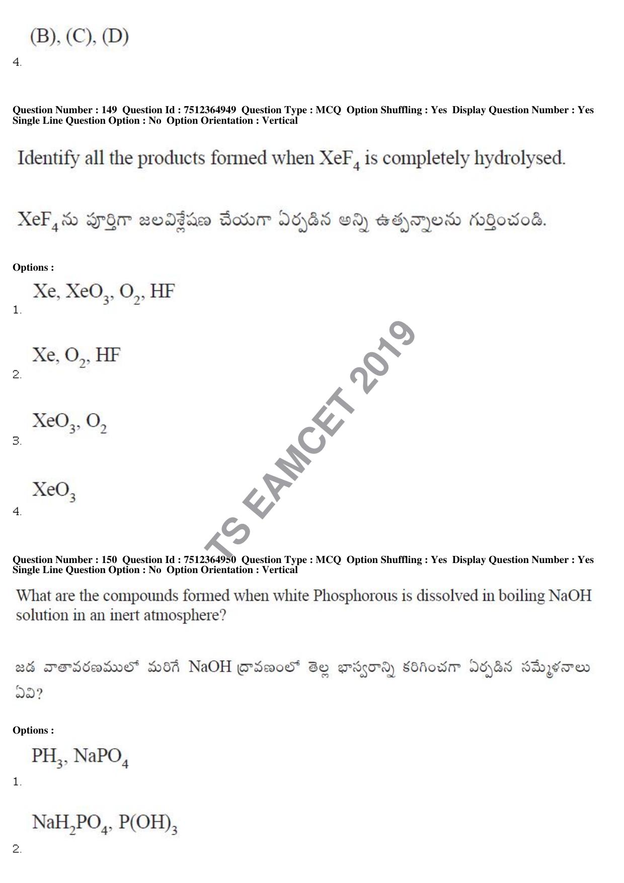 TS EAMCET 2019 Engineering Question Paper with Key (4 May 2019 Afternoon) - Page 111