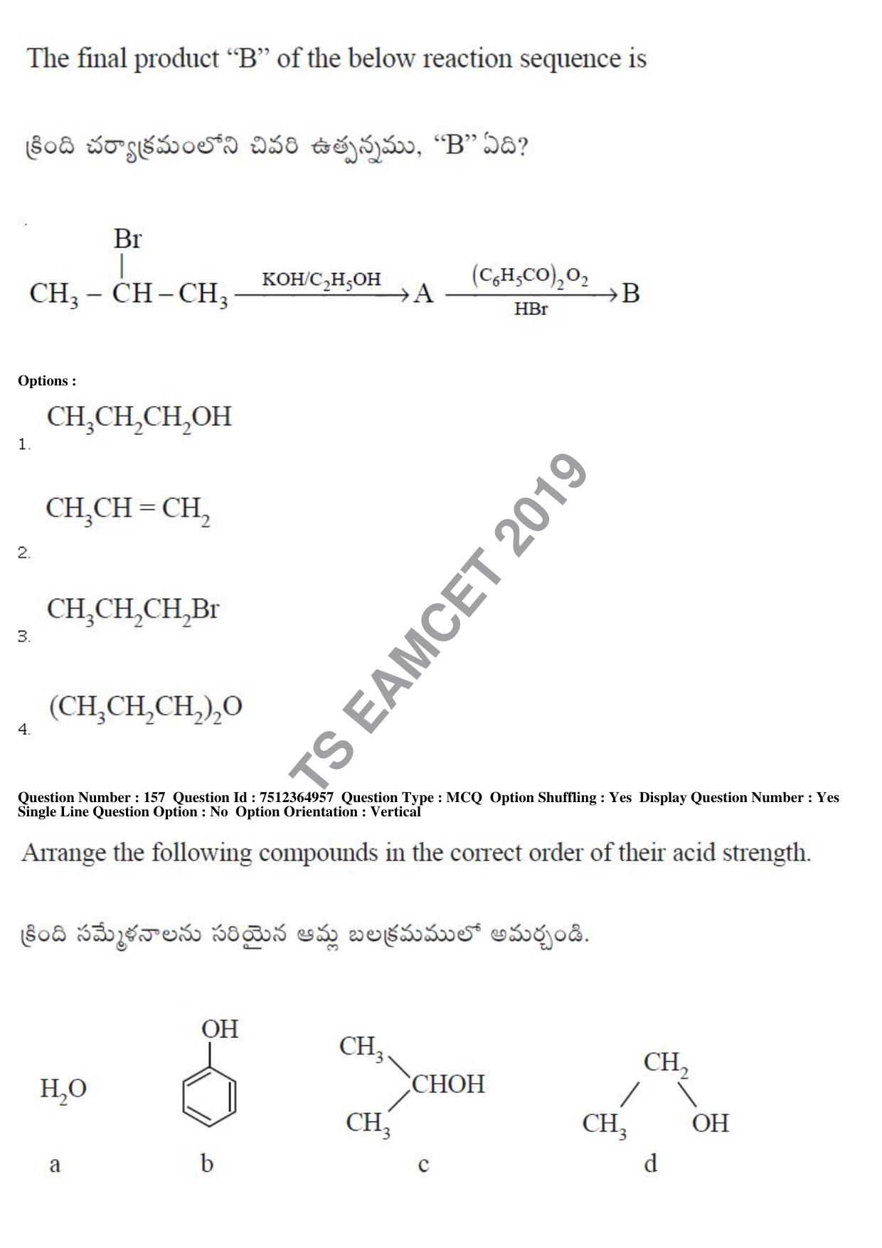 TS EAMCET 2019 Engineering Question Paper with Key (4 May 2019 Afternoon) - Page 116