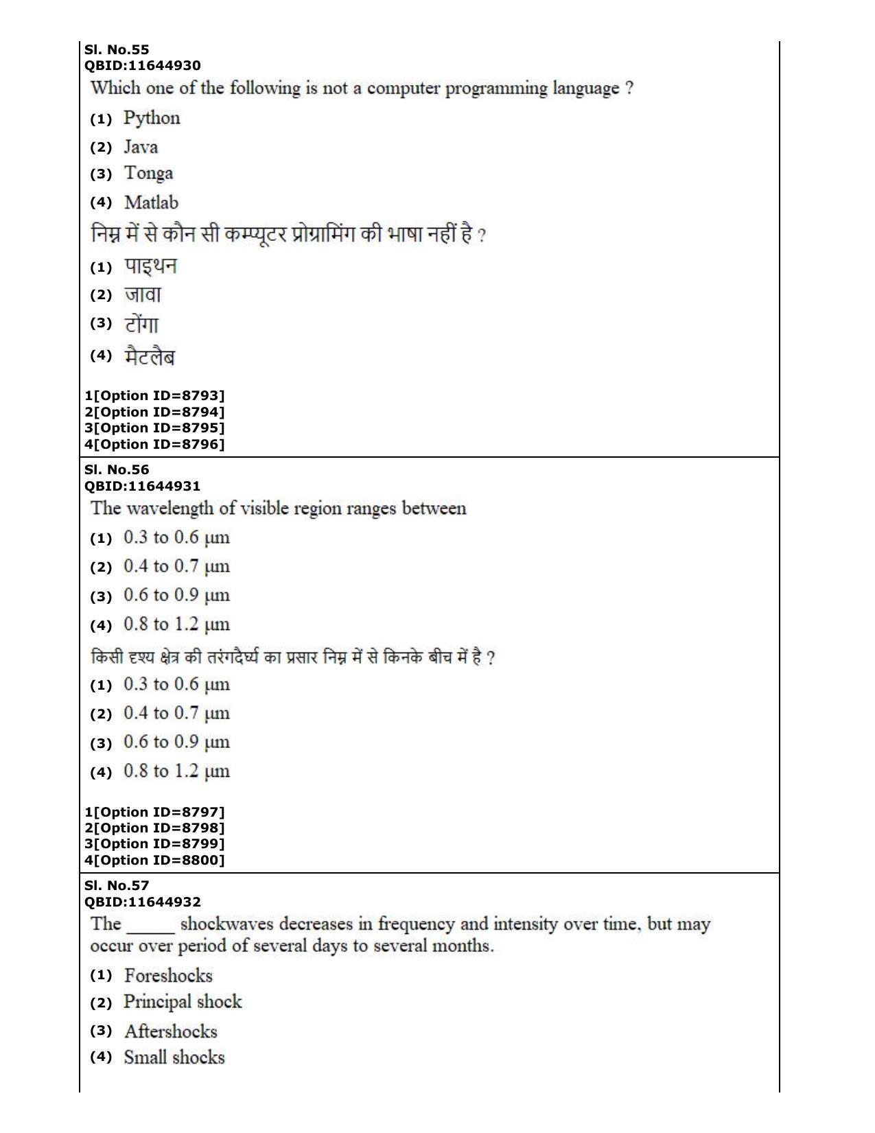 CUET (PG) 2022: PGQP-18 Applied Geography and Geoinformatics Geo-informatics (3-09-2022) Question Paper - Page 28