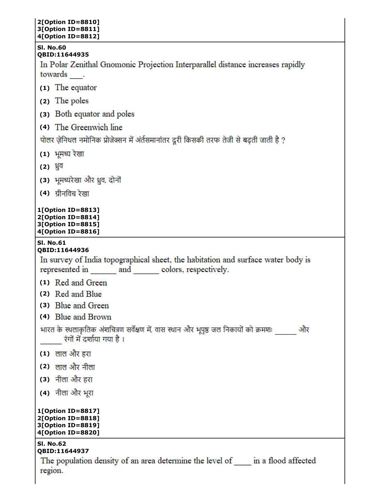 CUET (PG) 2022: PGQP-18 Applied Geography and Geoinformatics Geo-informatics (3-09-2022) Question Paper - Page 30