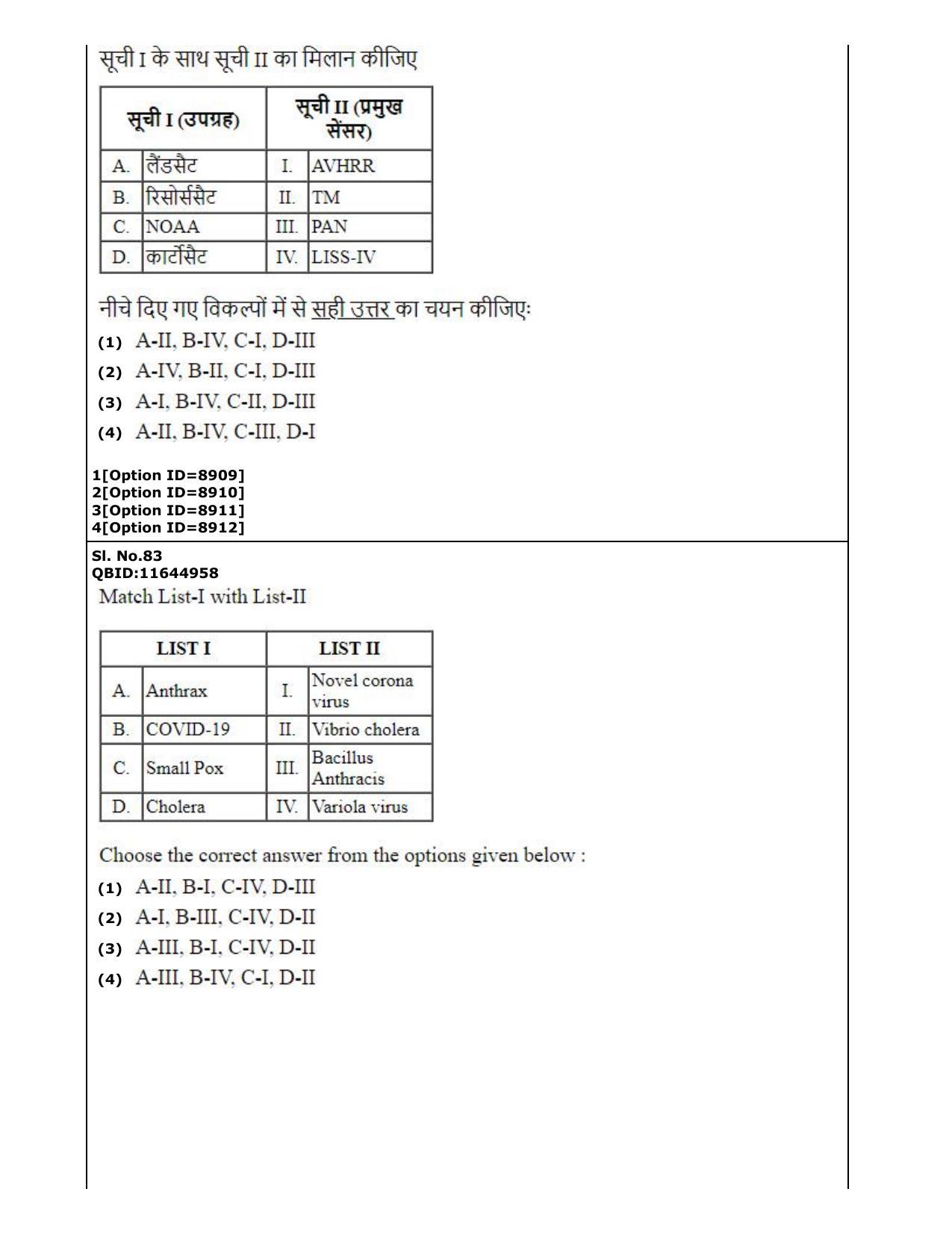 CUET (PG) 2022: PGQP-18 Applied Geography and Geoinformatics Geo-informatics (3-09-2022) Question Paper - Page 43