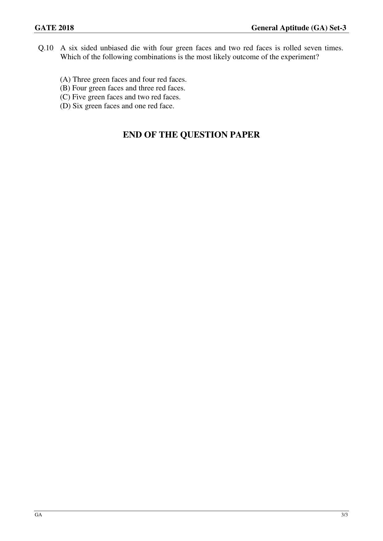 GATE 2018 Computer Science and Information Technology (CS) Question Paper with Answer Key - Page 3