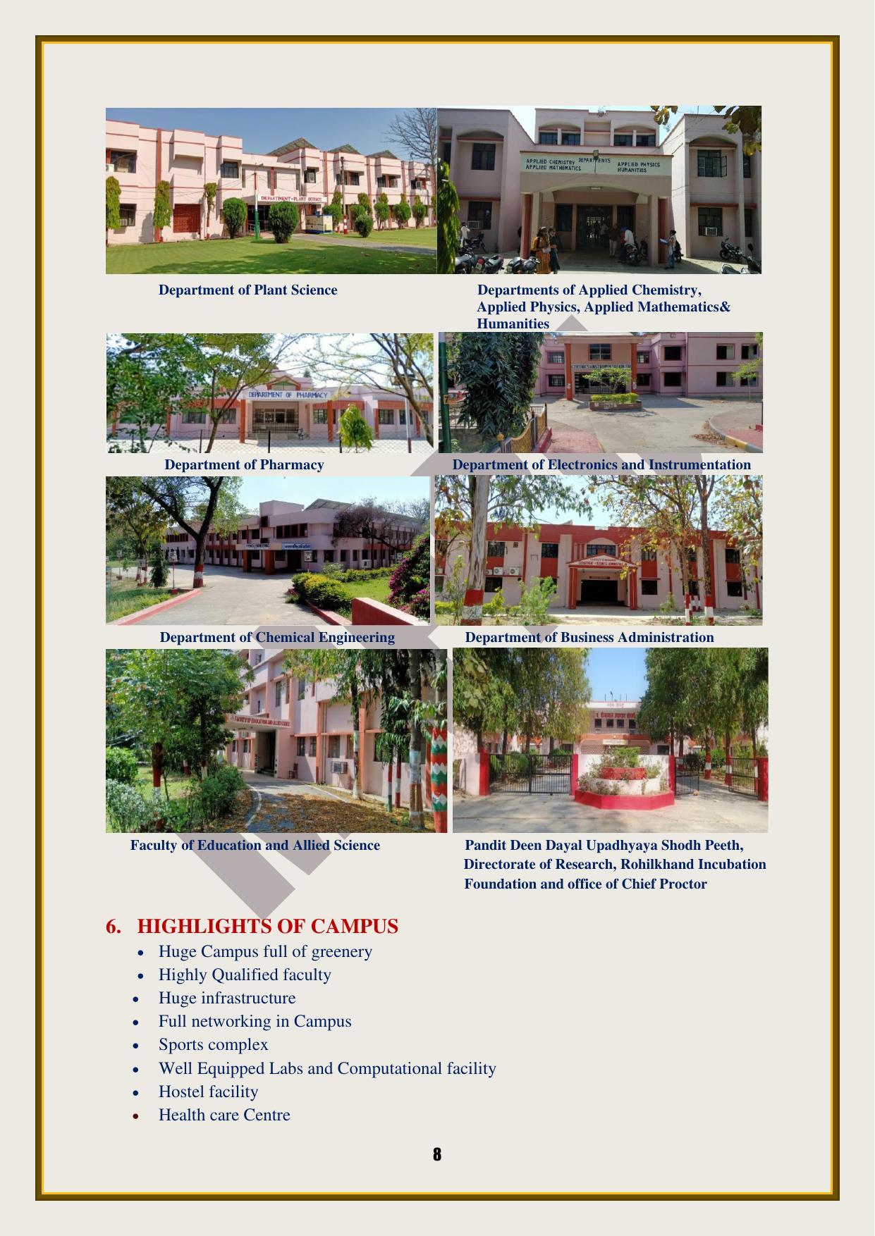 Mahatma Jyotiba Phule Rohilkhand University, Bareilly Information Brochure 2022-24 - Page 8