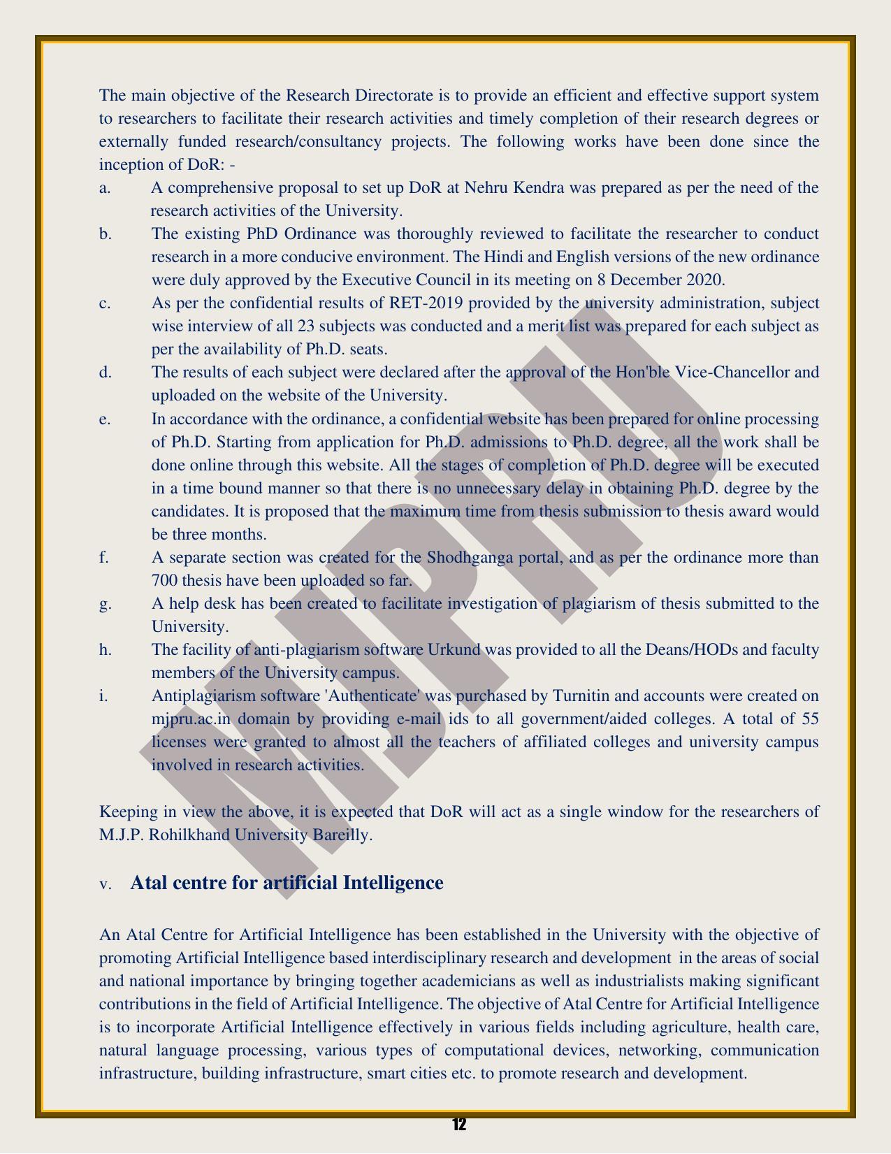 Mahatma Jyotiba Phule Rohilkhand University, Bareilly Information Brochure 2022-24 - Page 12