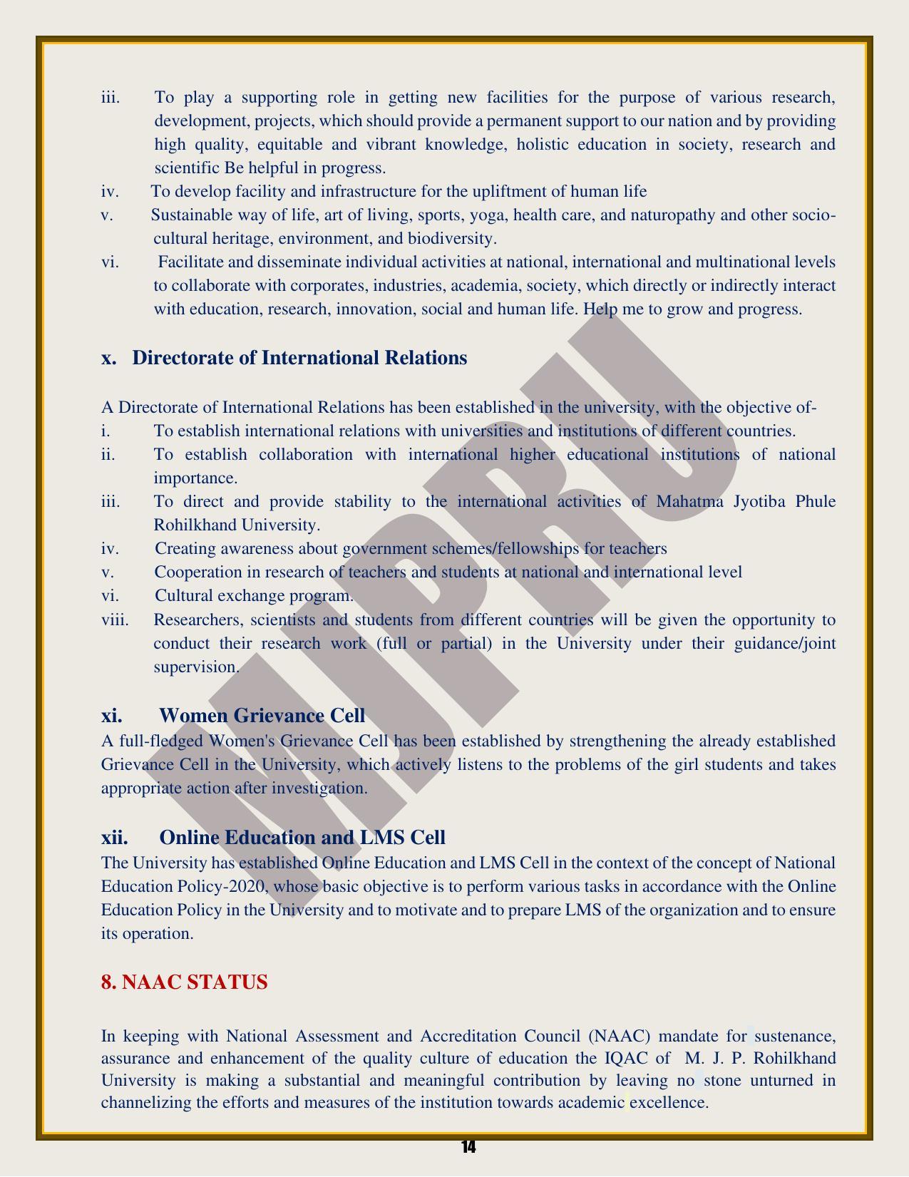 Mahatma Jyotiba Phule Rohilkhand University, Bareilly Information Brochure 2022-24 - Page 14
