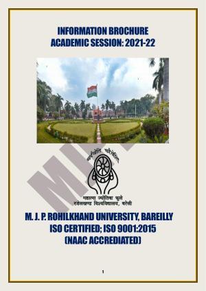 Mahatma Jyotiba Phule Rohilkhand University, Bareilly Information Brochure 2022-24