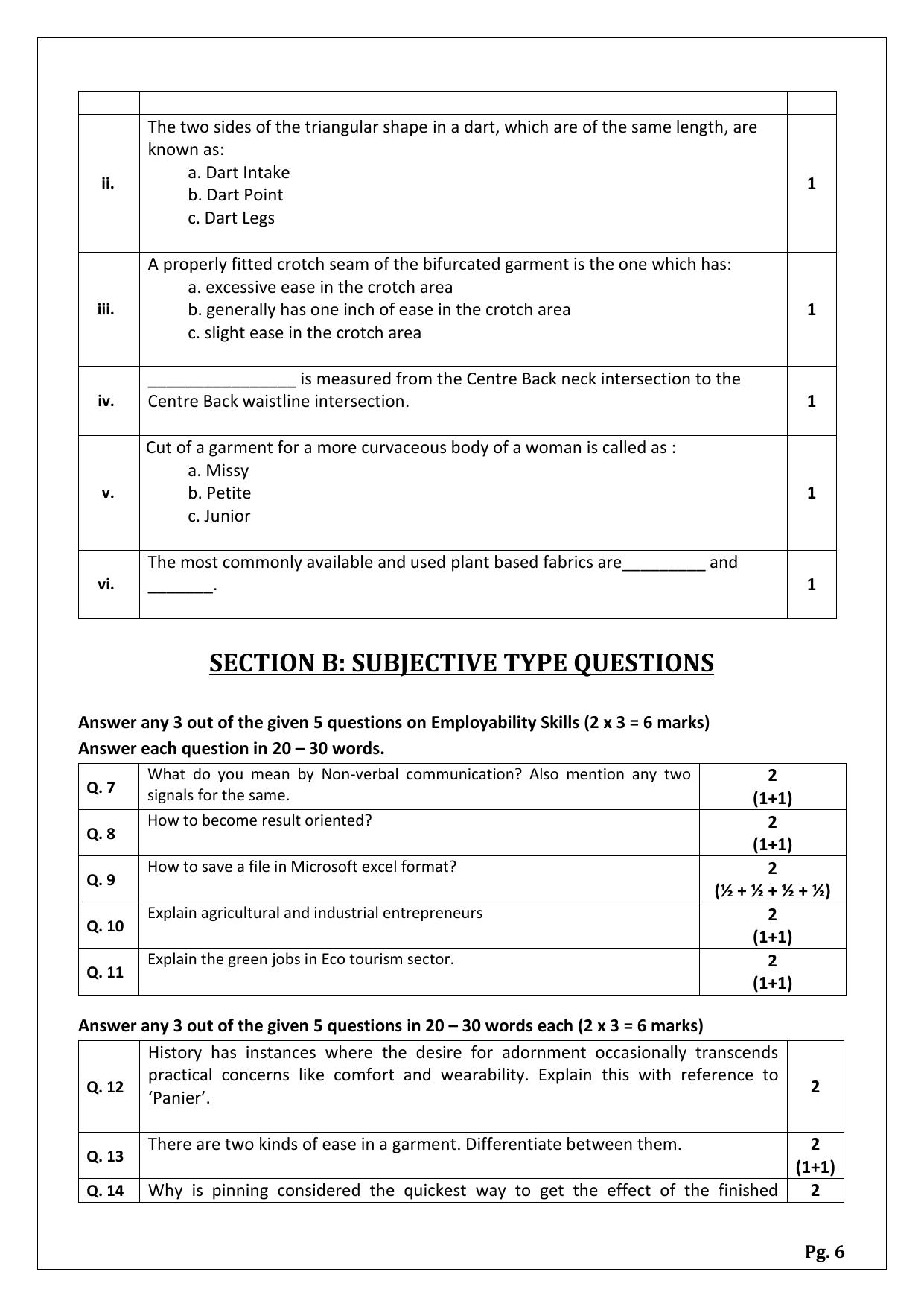 CBSE Class 12 (Skill Education) Fashion Studies 2024 Sample Paper - Page 6