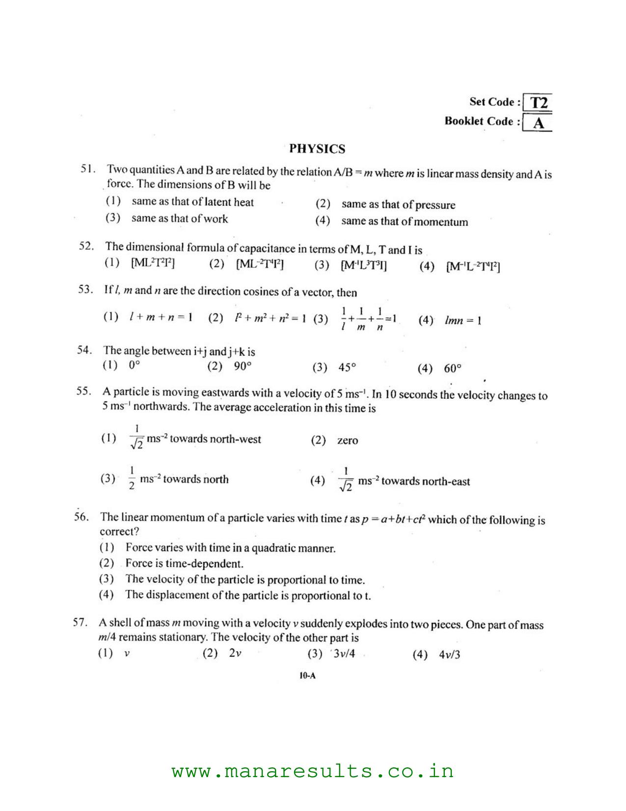 AP ECET 2016 Mining Engineering Old Previous Question Papers - Page 9