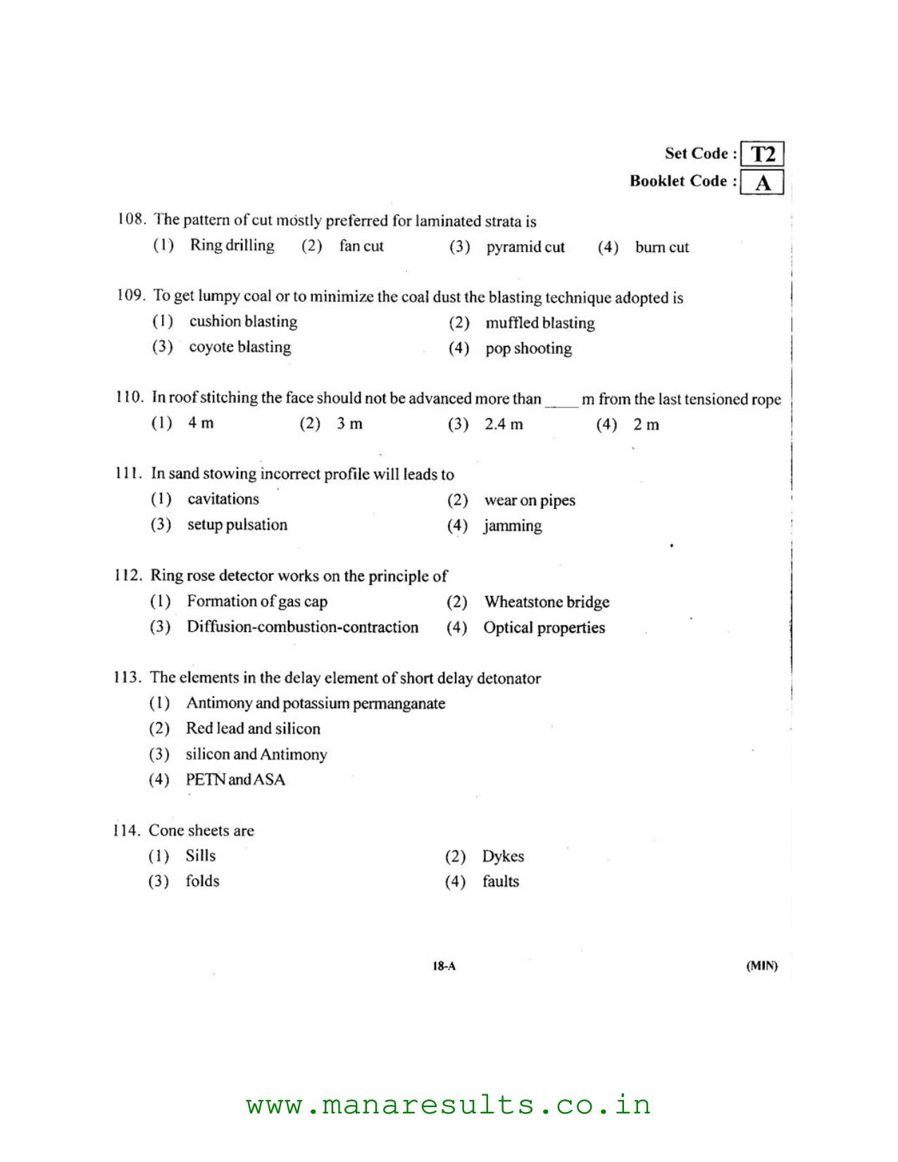 AP ECET 2016 Mining Engineering Old Previous Question Papers - Page 17