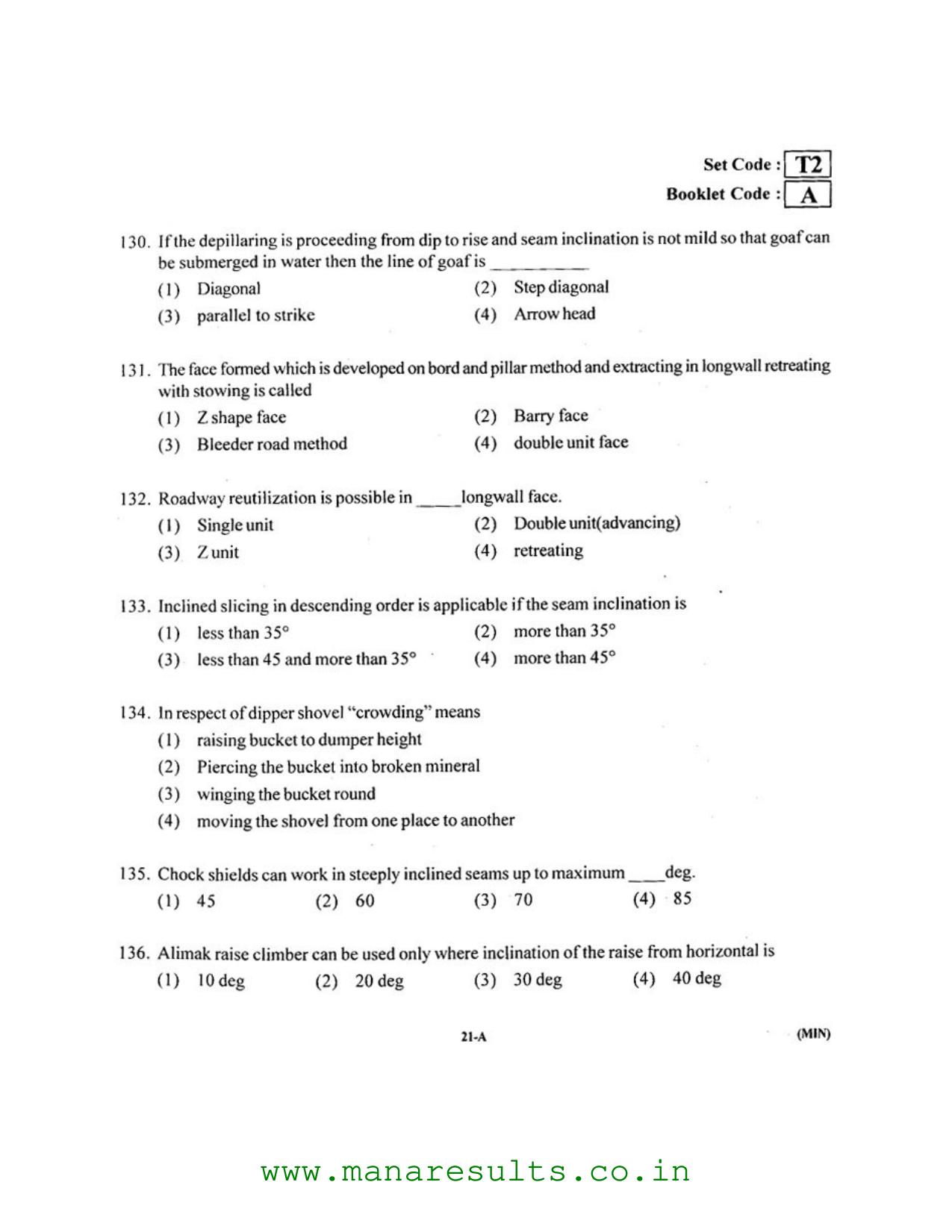 AP ECET 2016 Mining Engineering Old Previous Question Papers - Page 20