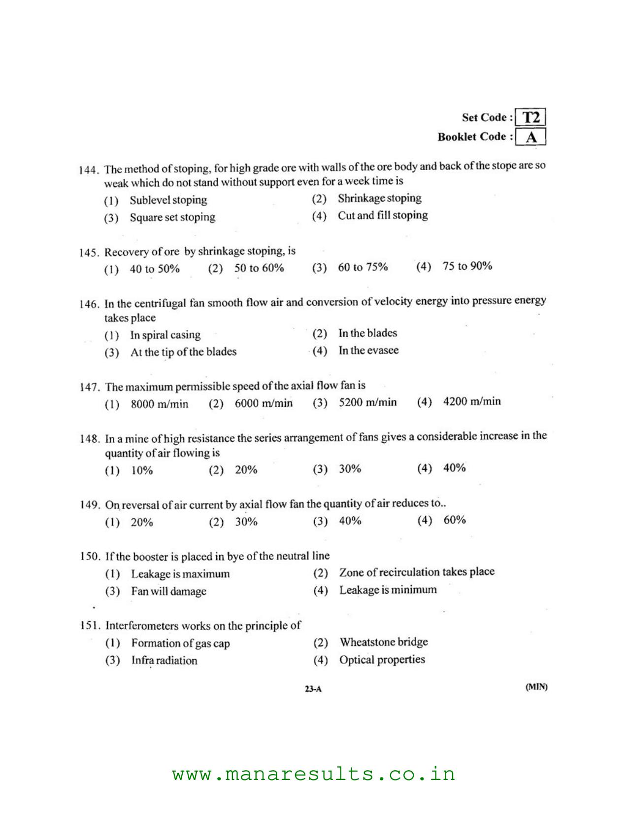 AP ECET 2016 Mining Engineering Old Previous Question Papers - Page 22