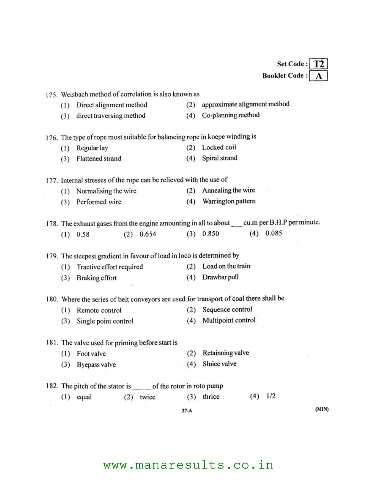 AP ECET 2016 Mining Engineering Old Previous Question Papers - Page 26