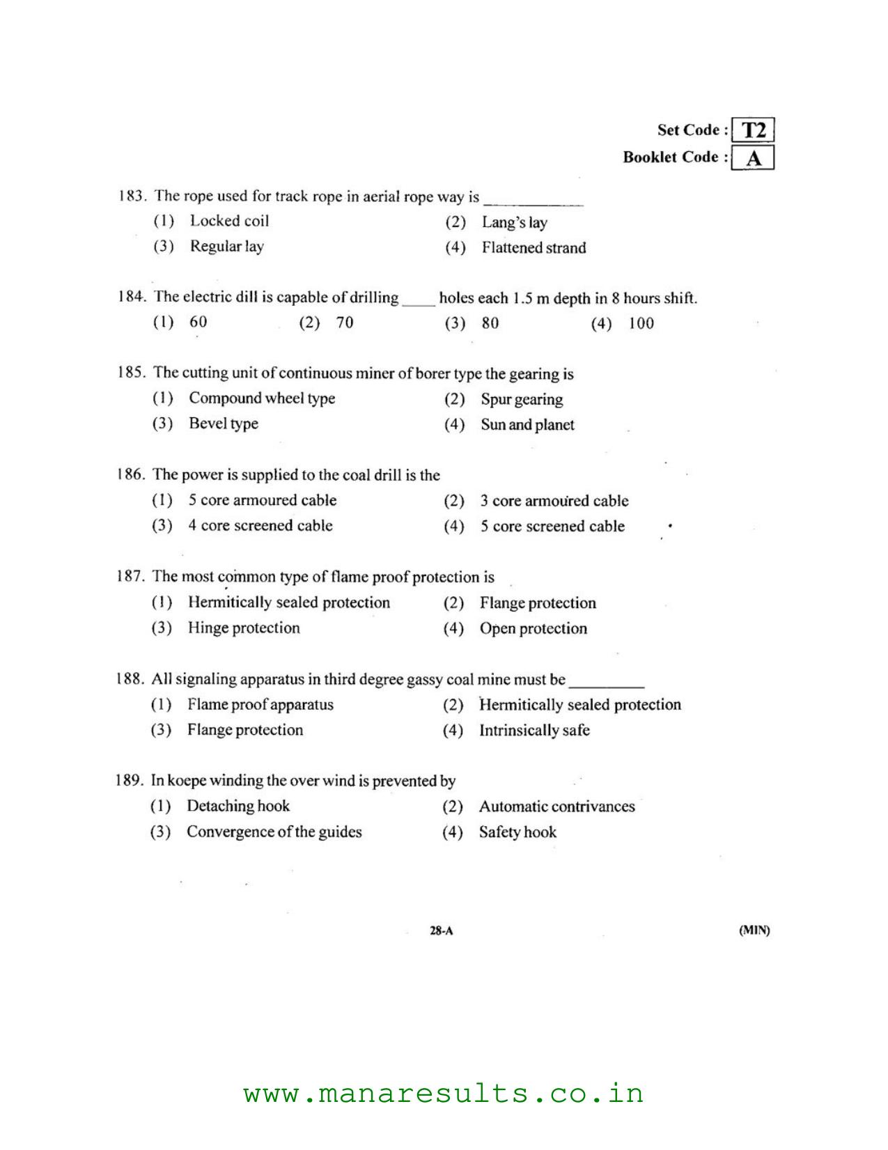 AP ECET 2016 Mining Engineering Old Previous Question Papers - Page 27