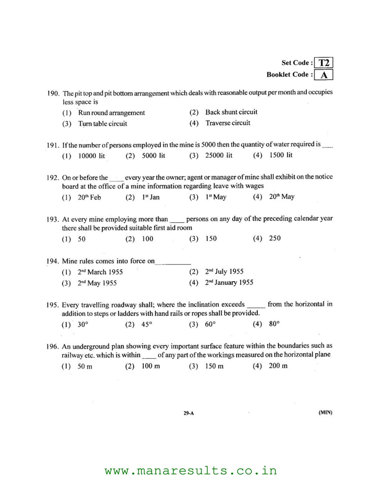 AP ECET 2016 Mining Engineering Old Previous Question Papers - Page 28