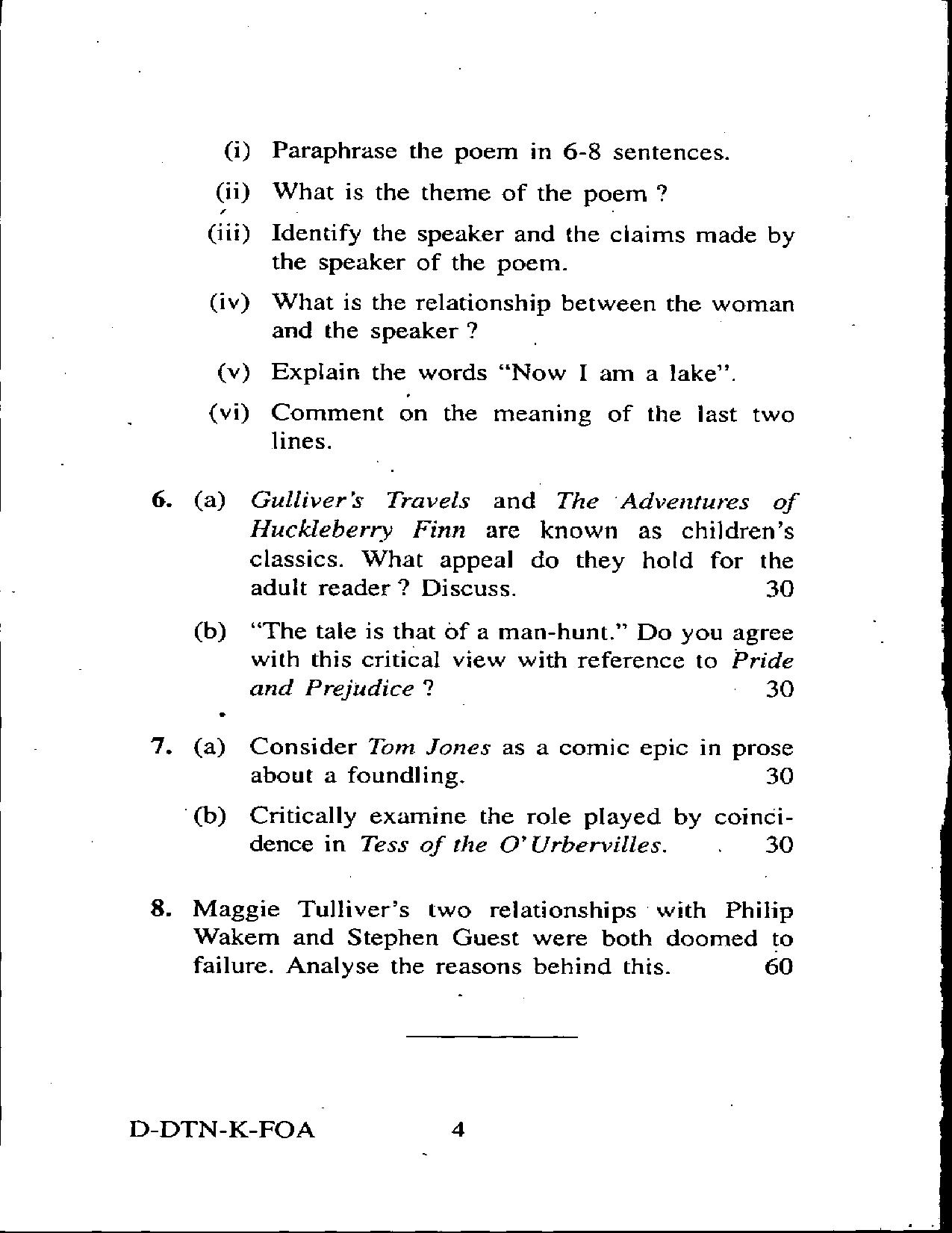 SCERT Assam 2010 General English D.El.Ed PET Previous Question Paper - Page 4