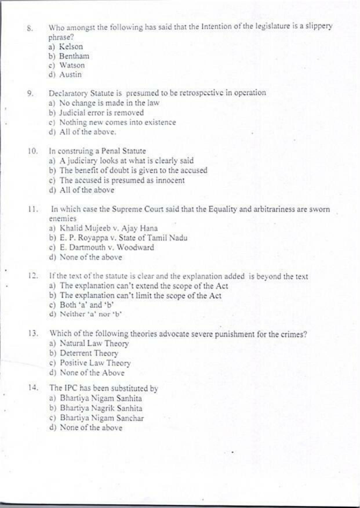 KUET 2024 LLM Question Paper - Page 3