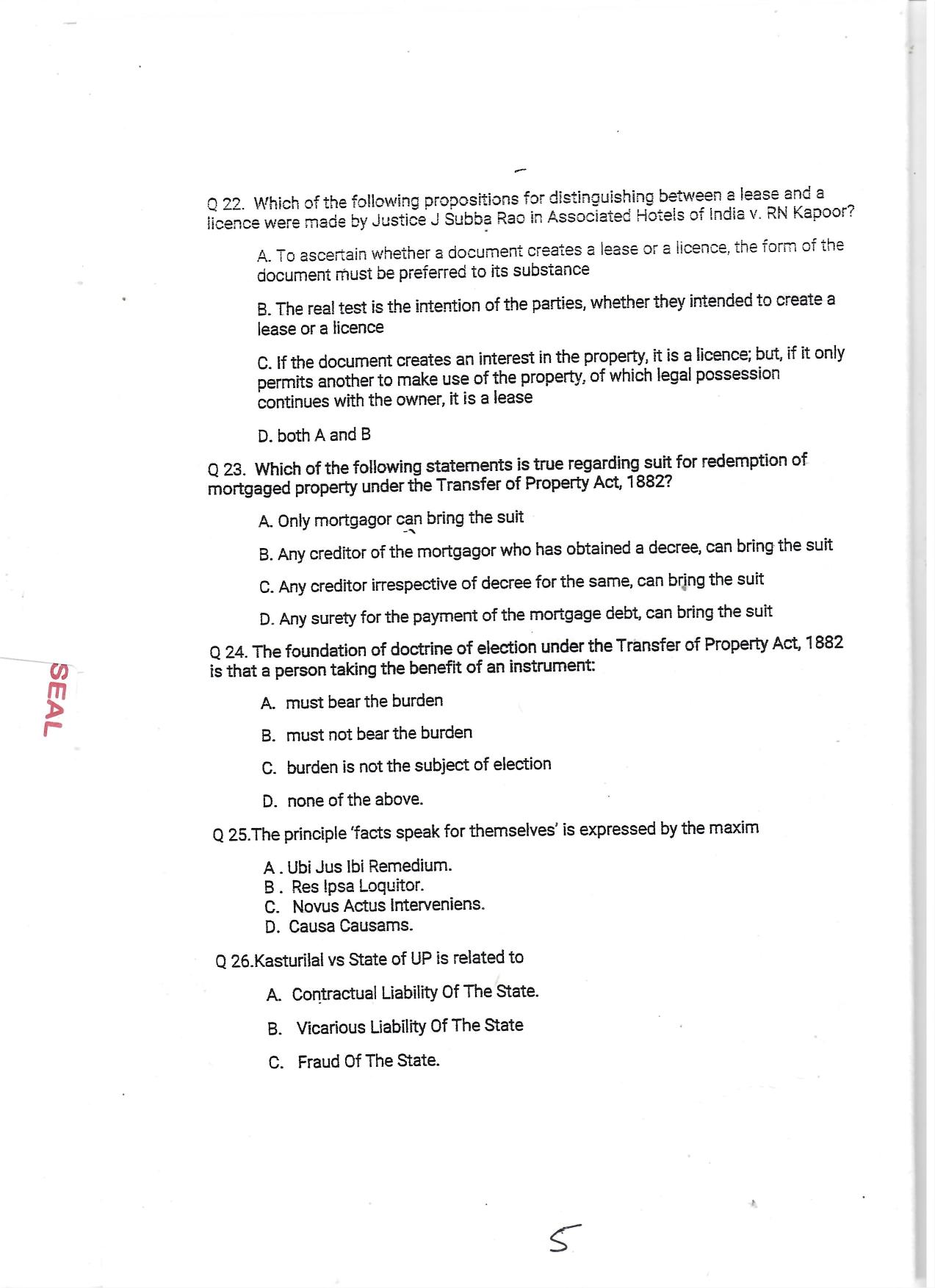 KUET 2024 LLM Question Paper - Page 22