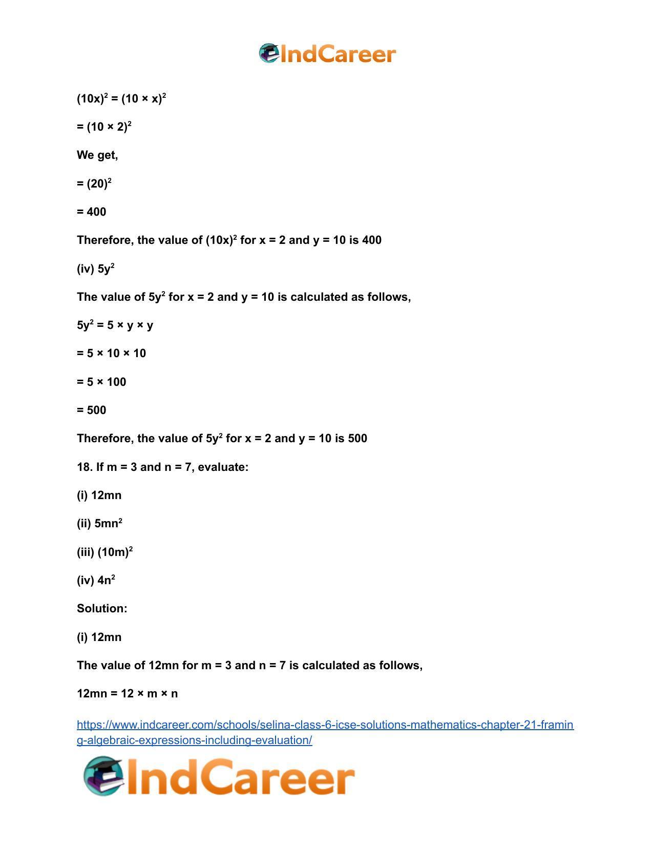 Selina Class 6 ICSE Solutions Mathematics Chapter 21 Framing