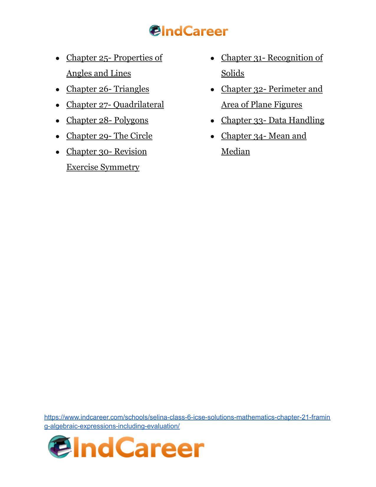Selina Class 6 ICSE Solutions Mathematics : Chapter 21- Framing Algebraic Expressions (Including Evaluation) - Page 26