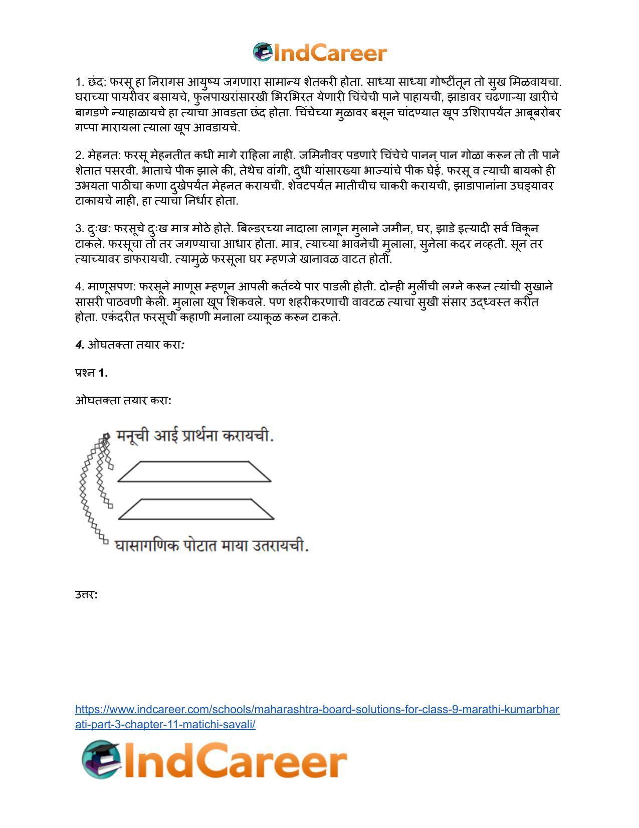 Maharashtra Board Solutions for Class 9- Marathi Kumarbharati (Part- 3): Chapter 11- मातीची सावली - Page 5