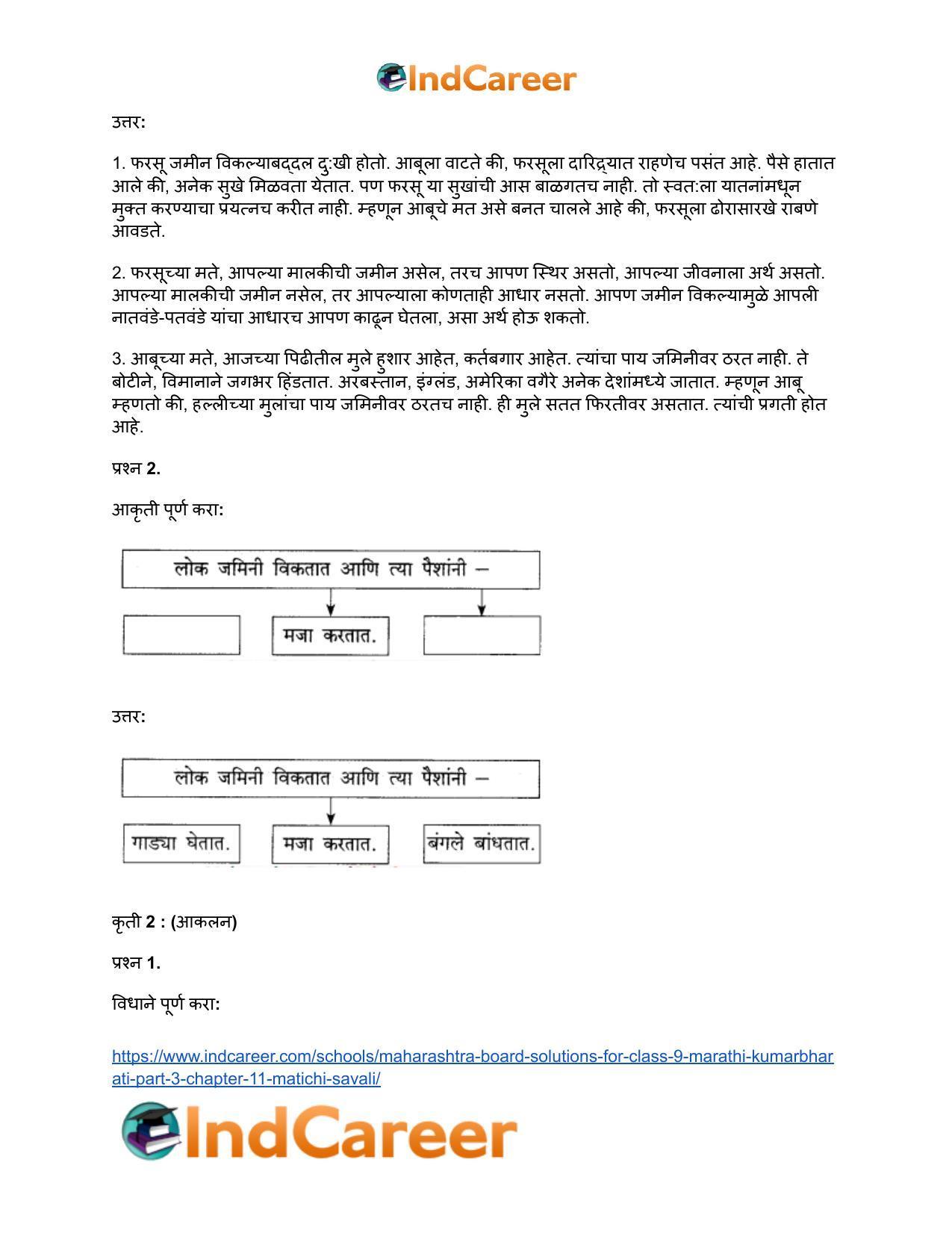 Maharashtra Board Solutions for Class 9- Marathi Kumarbharati (Part- 3): Chapter 11- मातीची सावली - Page 27