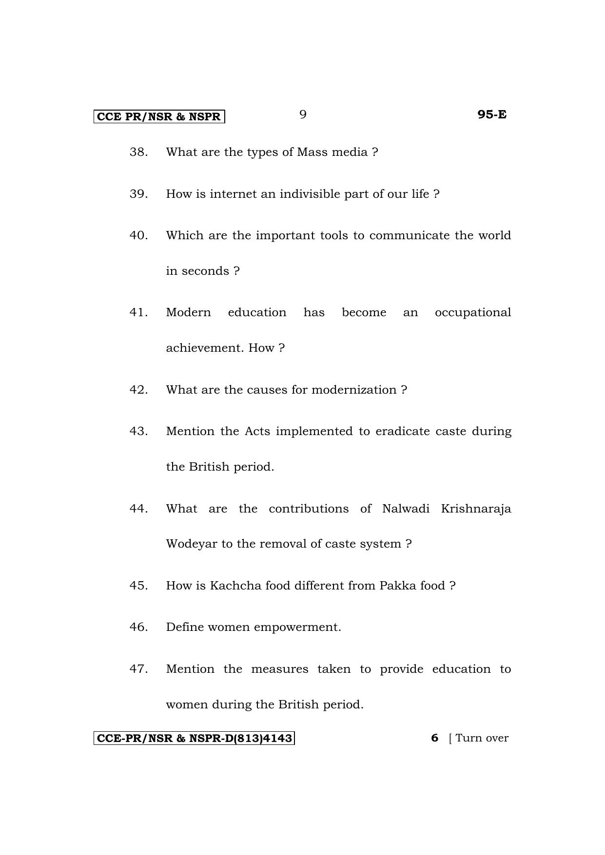 Karnataka SSLC Sociology (English Medium) Exam Question Paper 2023 (D Version) - Page 9