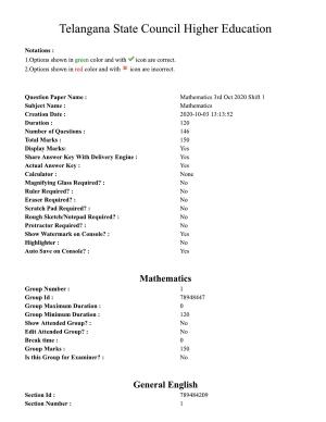 TS EDCET Question Papers 2020 - Mathematics