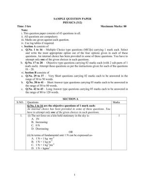 NIOS Class 12 Physics Sample Paper