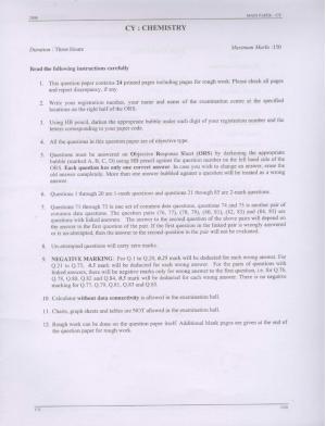 GATE 2008 Chemistry (CY) Question Paper with Answer Key