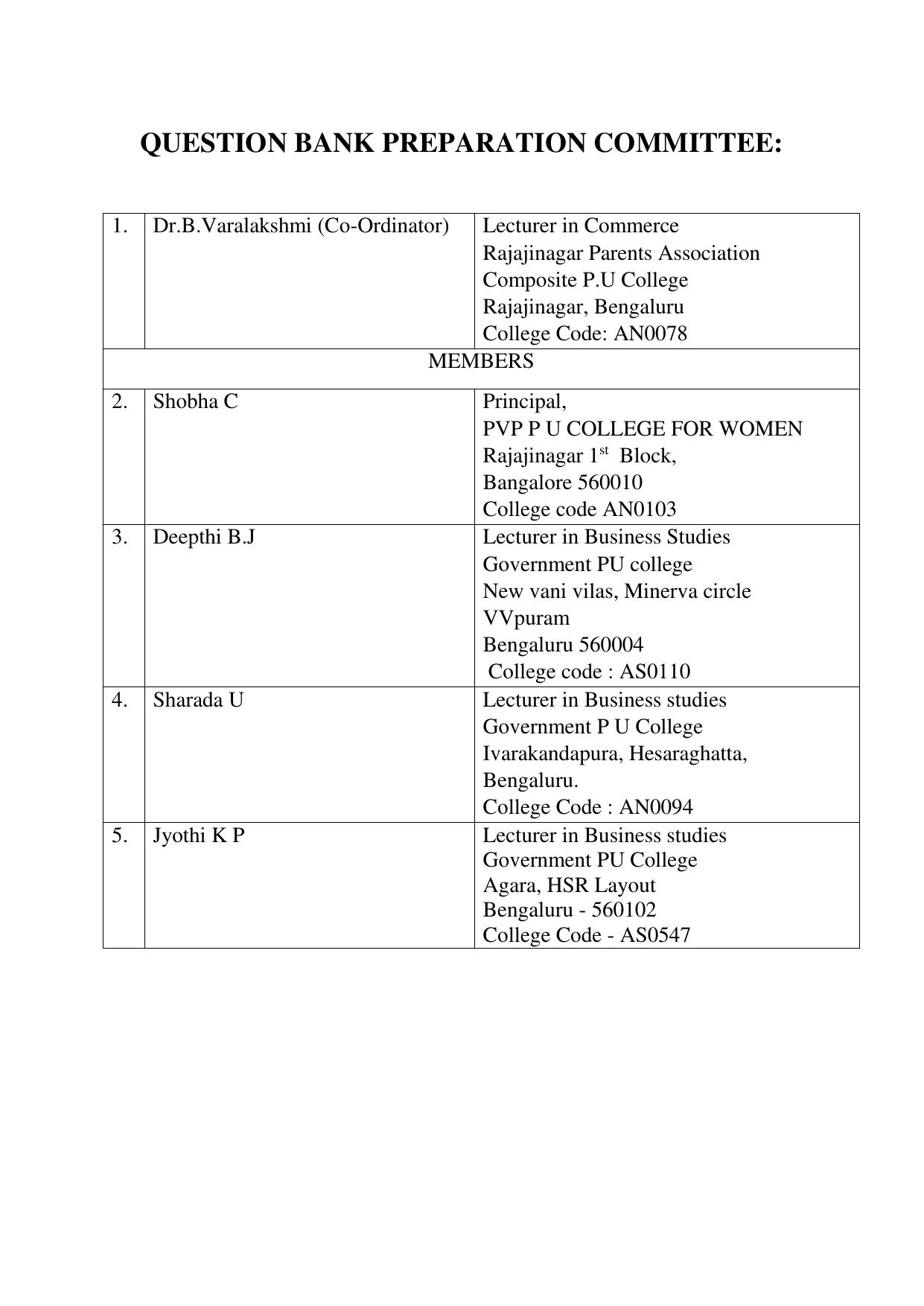 Karnataka 1st PUC Question Bank 2025 - Business Studies English - Page 2