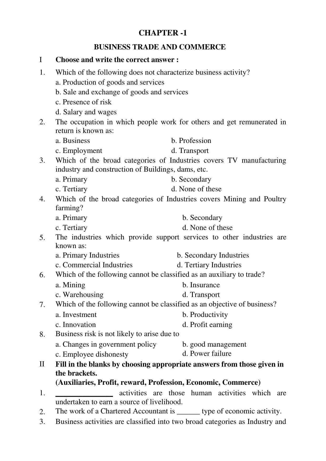 Karnataka 1st PUC Question Bank 2025 - Business Studies English - Page 3