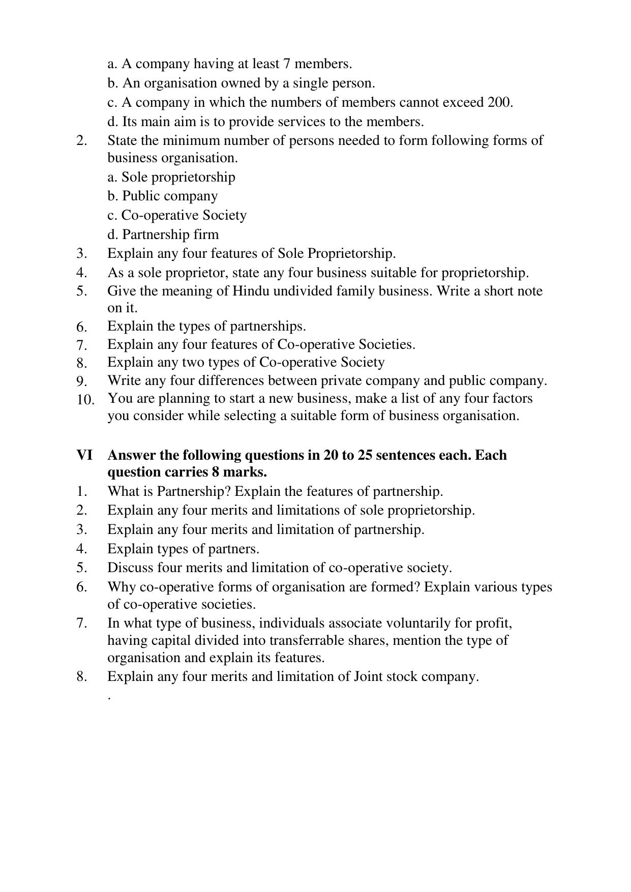 Karnataka 1st PUC Question Bank 2025 - Business Studies English - Page 8