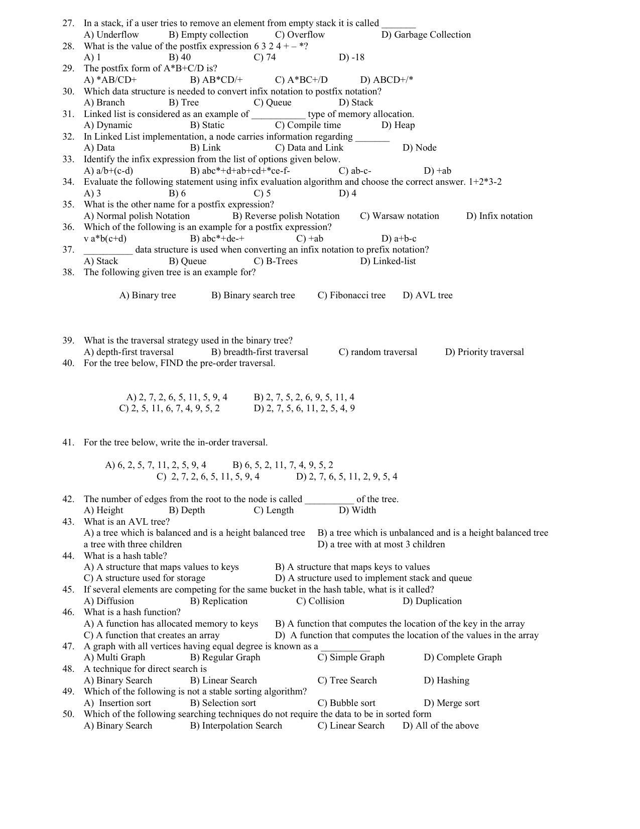 Hemchand North Gujarat University Sample Paper July-Sept 2021: B.C.A. Semester-III - 301 : Data Structure Paper Code - 3661 (New Course) - Page 2